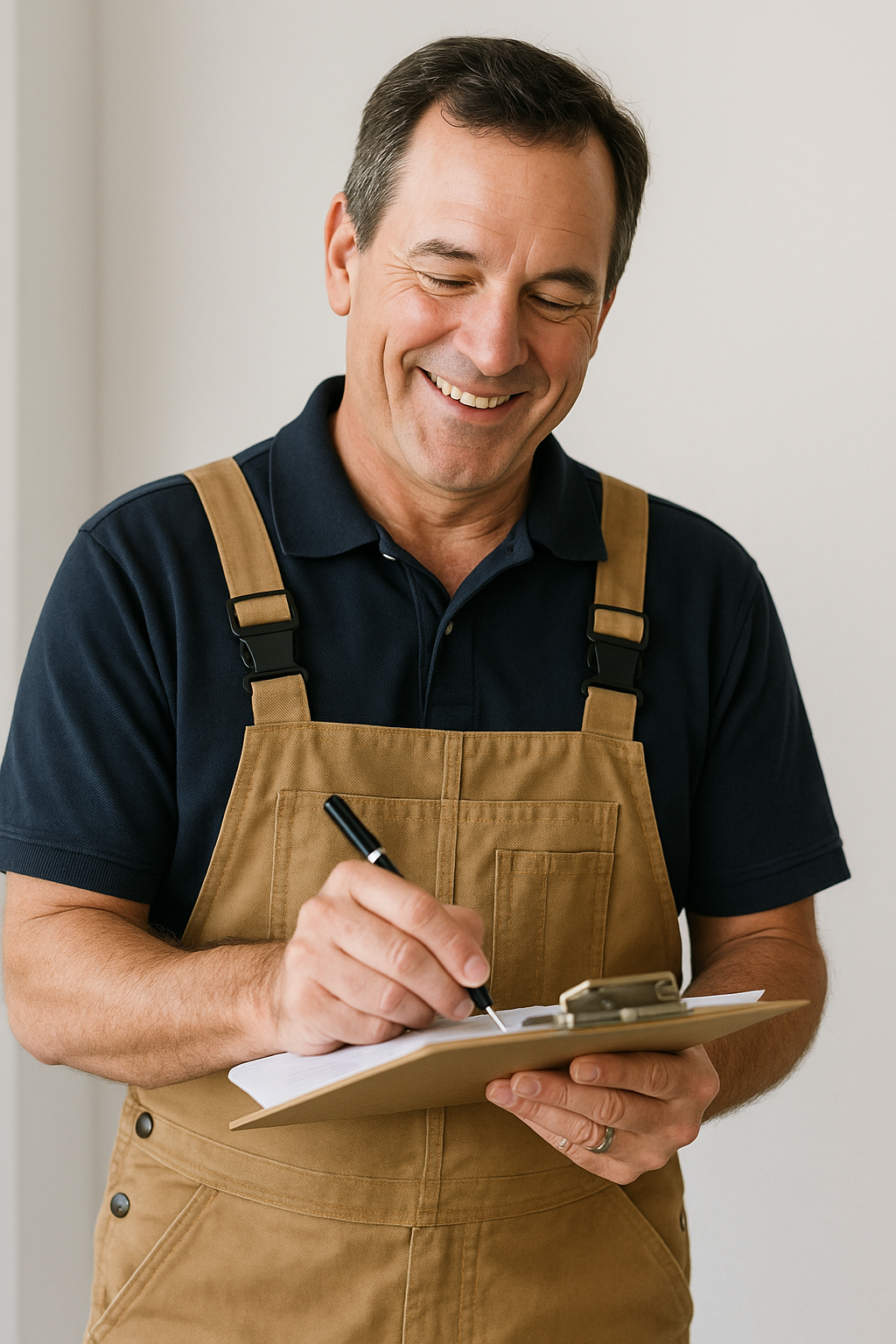 Contractor preparing a written renovation quote for a home improvement project