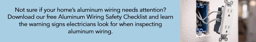 Electrical outlet connected to aluminum wiring inside a residential wall