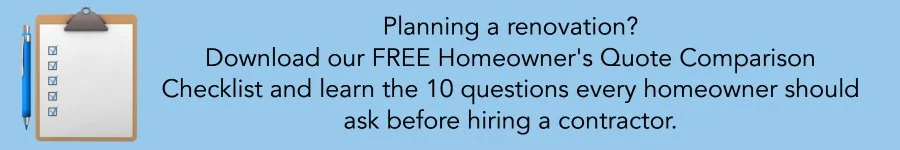 Download our free homeowner's quote comparison checklist and learn the 10 questions every homeowner should ask before hiring a contractor.