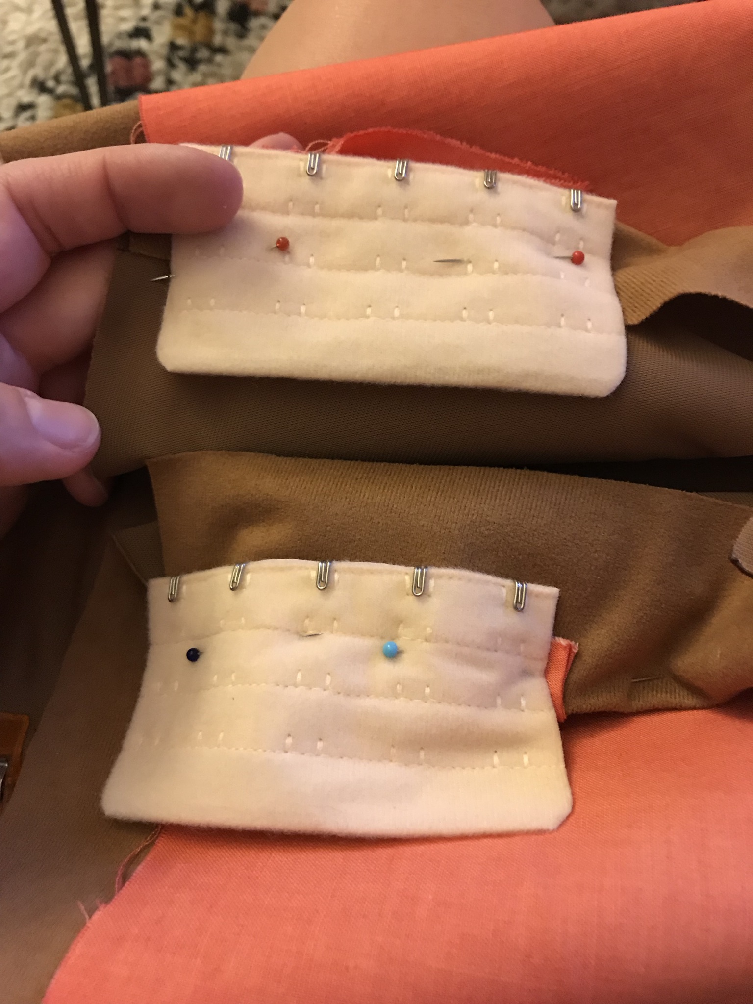 For the skirt attachment, I used this long bra clasp. It didn’t end up staying put very well, but overall I think it worked okay.