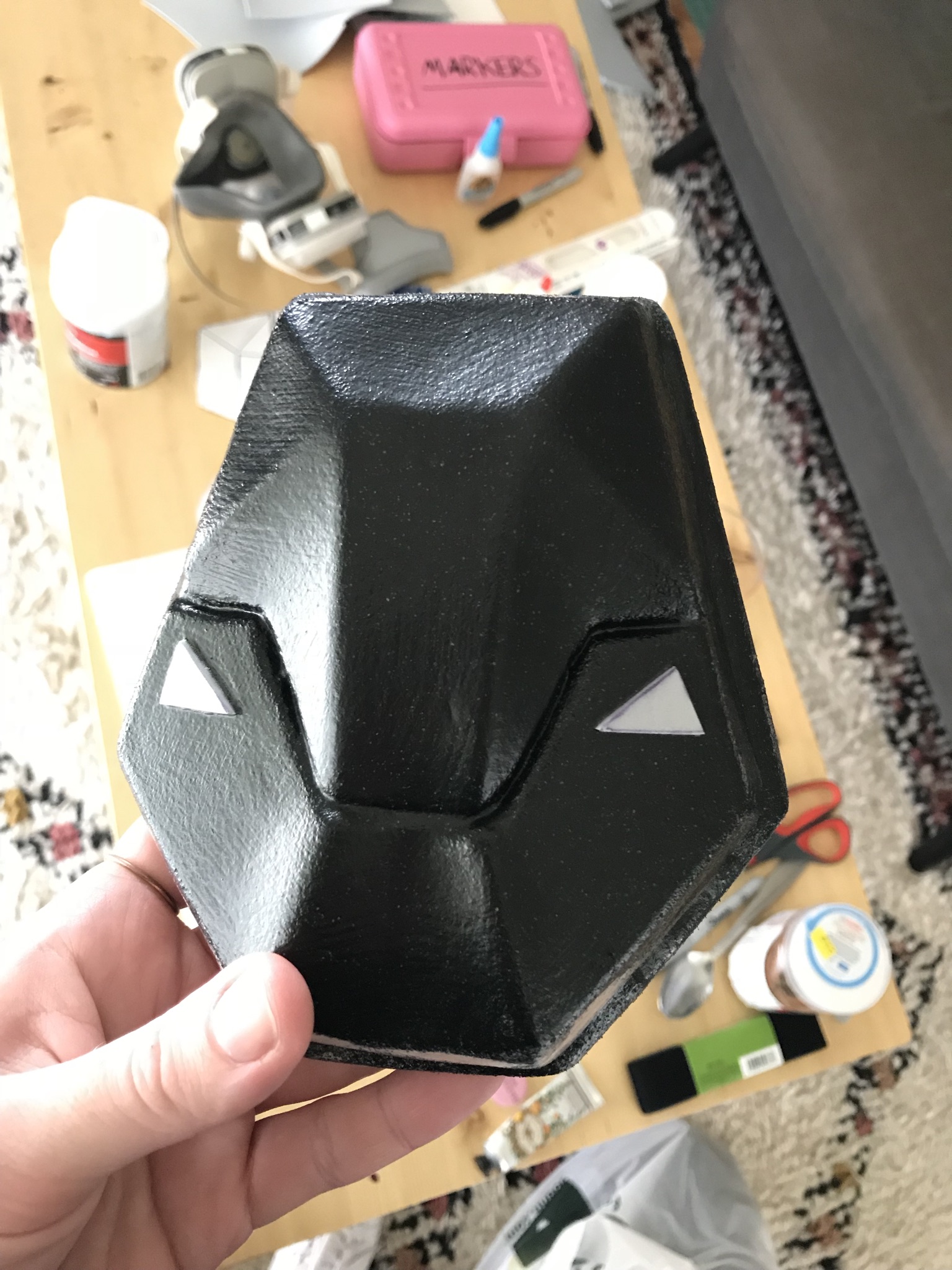 The back piece of the armor is EVA foam wrapped in worbla for stability. I wasn’t confident about it keeping its shape.