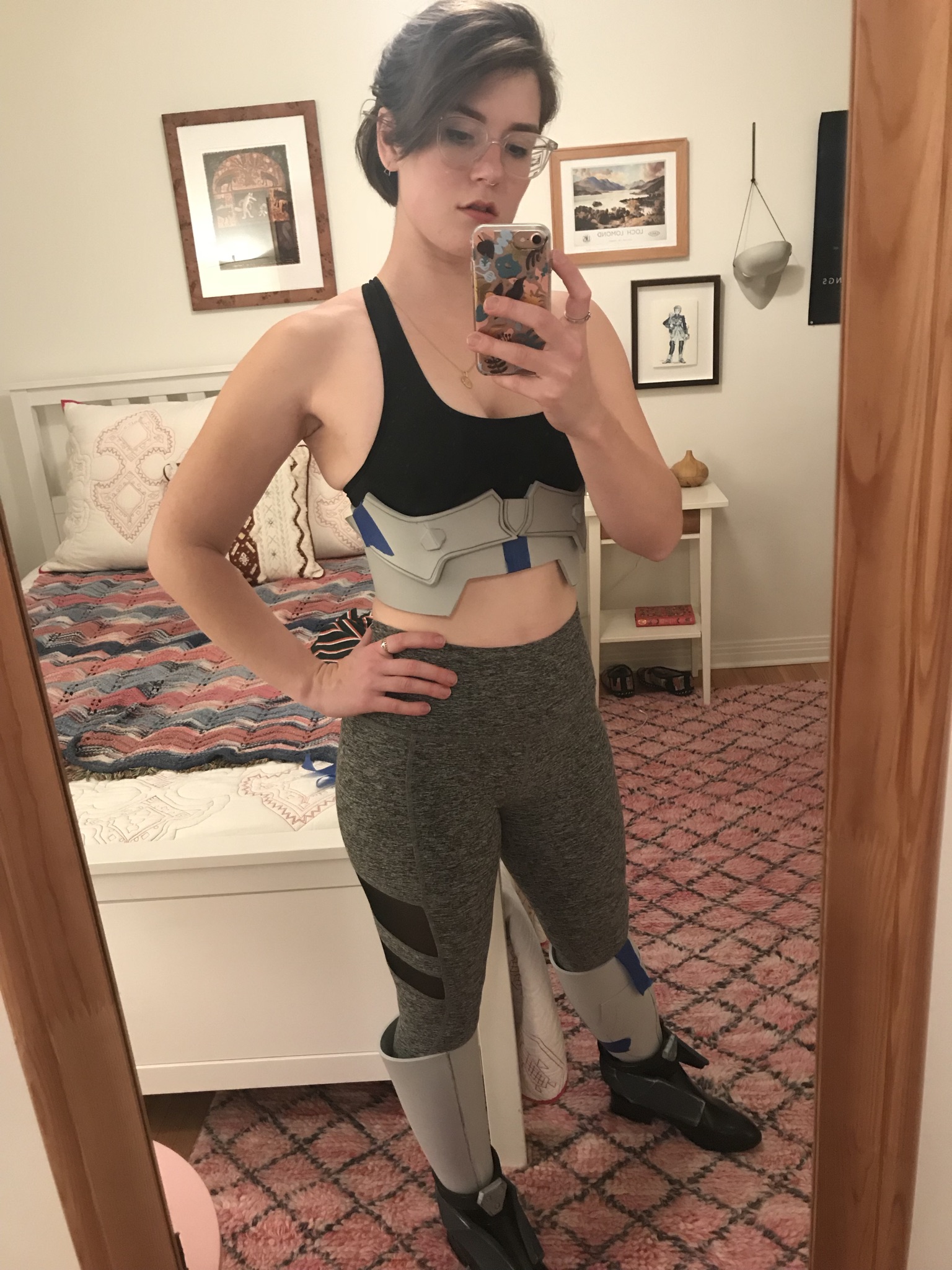 The first pieces of the armor coming together. Right now everything is just taped.