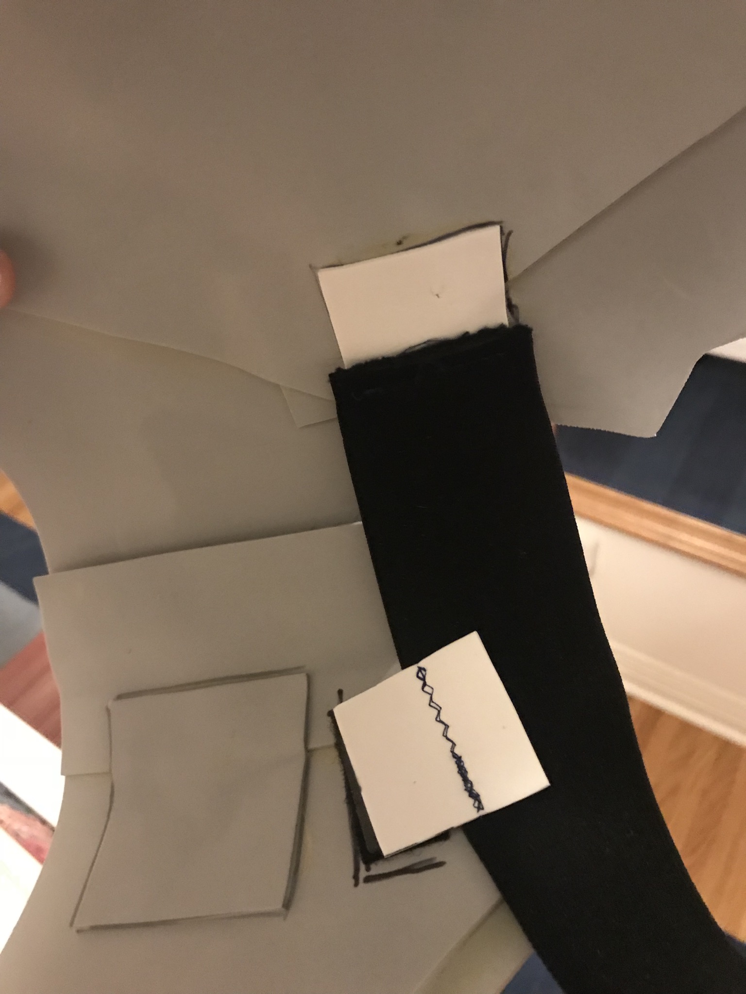 Interior showing the velcro attachments.