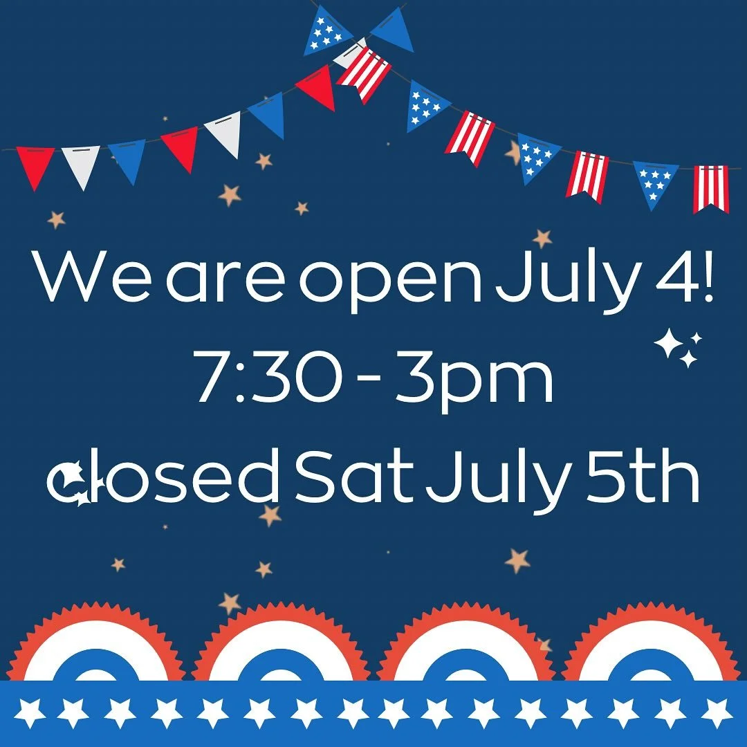 This week we will be open Wednesday through Friday, closing at 3 pm on Friday July 4th. 

No we do not make hamburger buns 😆 but yes we make pies ! Stop by for a slice or call to order your whole 8&rdquo; or 9&rdquo; pie. This week we will have mixe
