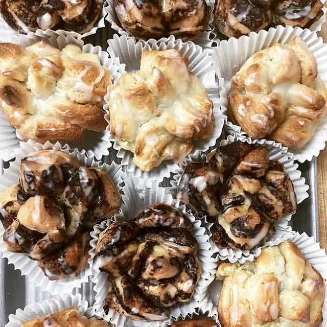 So many good things in the case and on the bread shelf!  Come in this week for Kalamata olive bread, honey rye (making a seasonal appearance after a long hiatus!) , sprouted kamut sourdough. Haskap and orange olive oil cake, peanut butter pie, lemon 