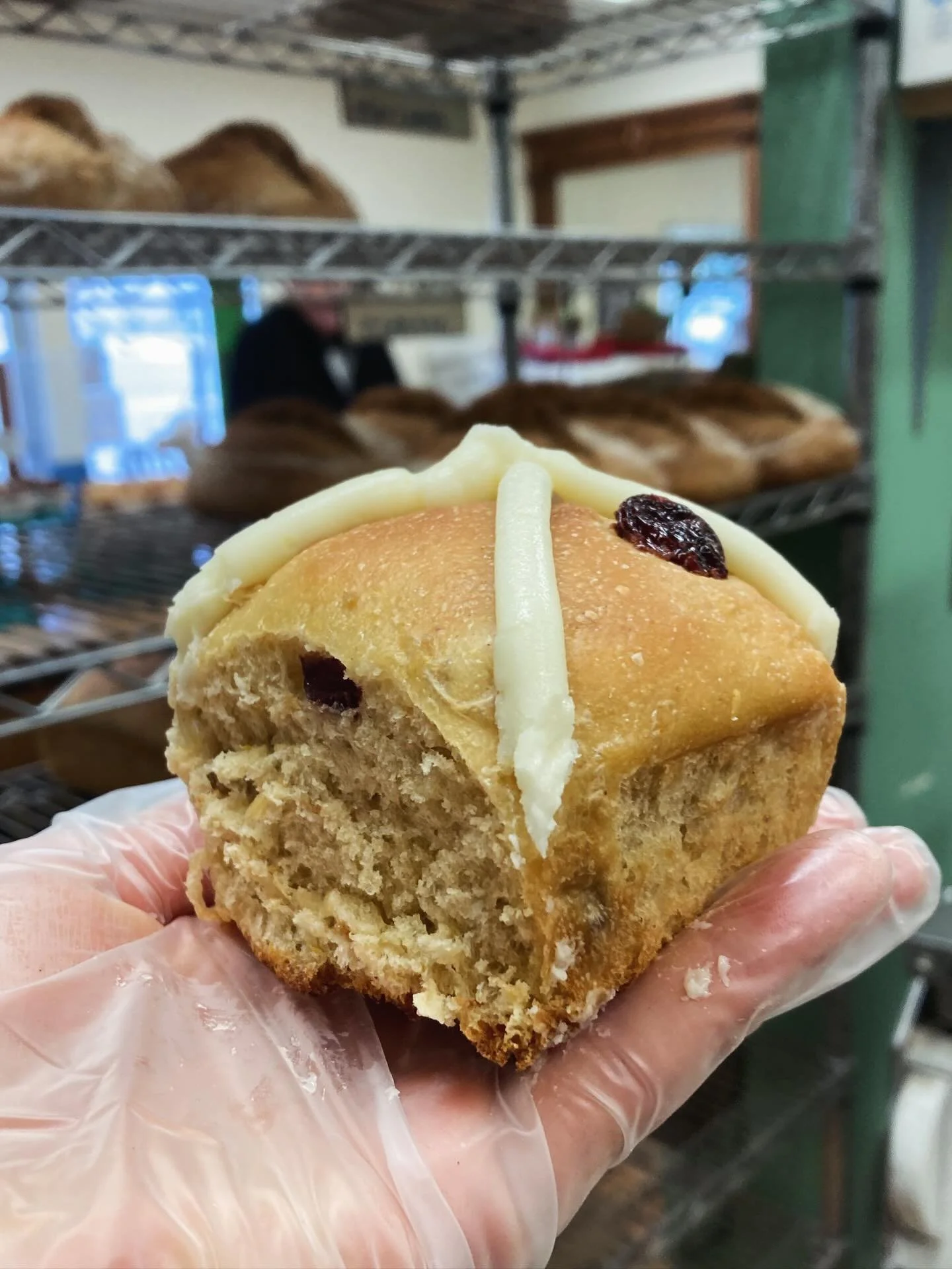 Hot cross buns! We&rsquo;re excited to share a new product with you this Easter. Lightly spiced, sweetened with honey, and naturally leavened hot cross buns. We will have limited quantities available this Friday and Saturday (with pre-order available