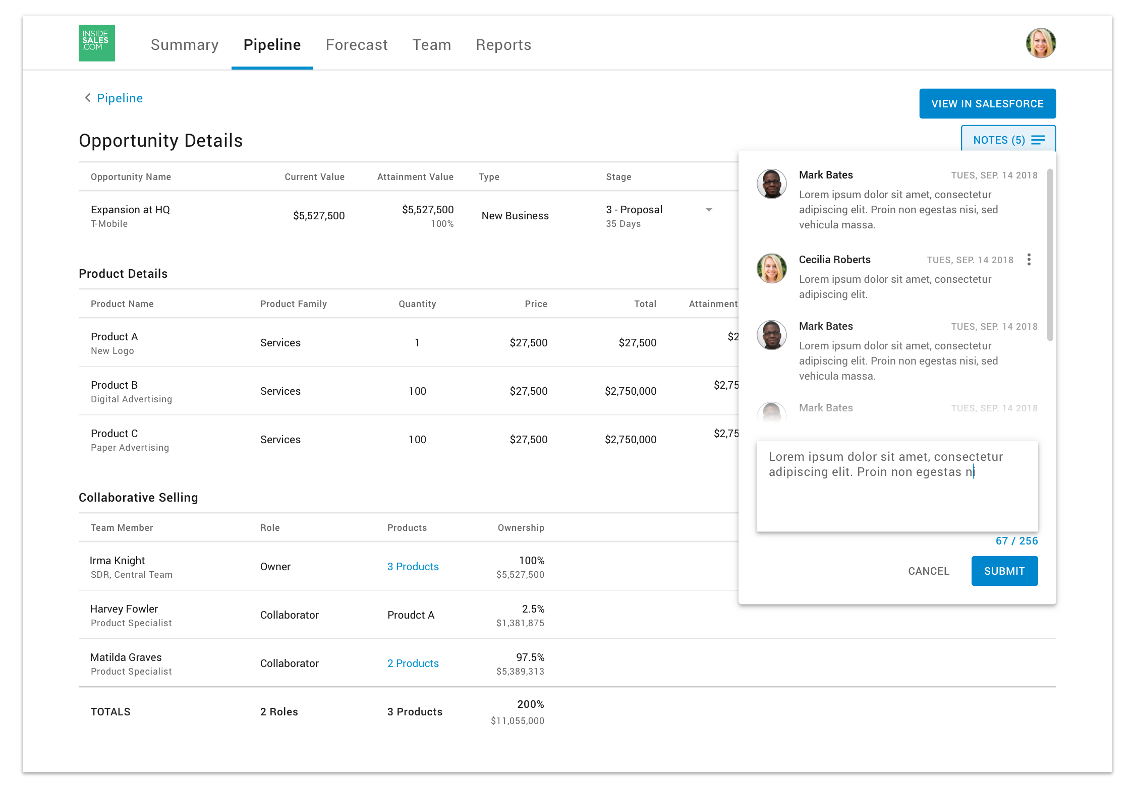 Opportunity Detail Page 2.0 - Notes - Selected Text Area.png