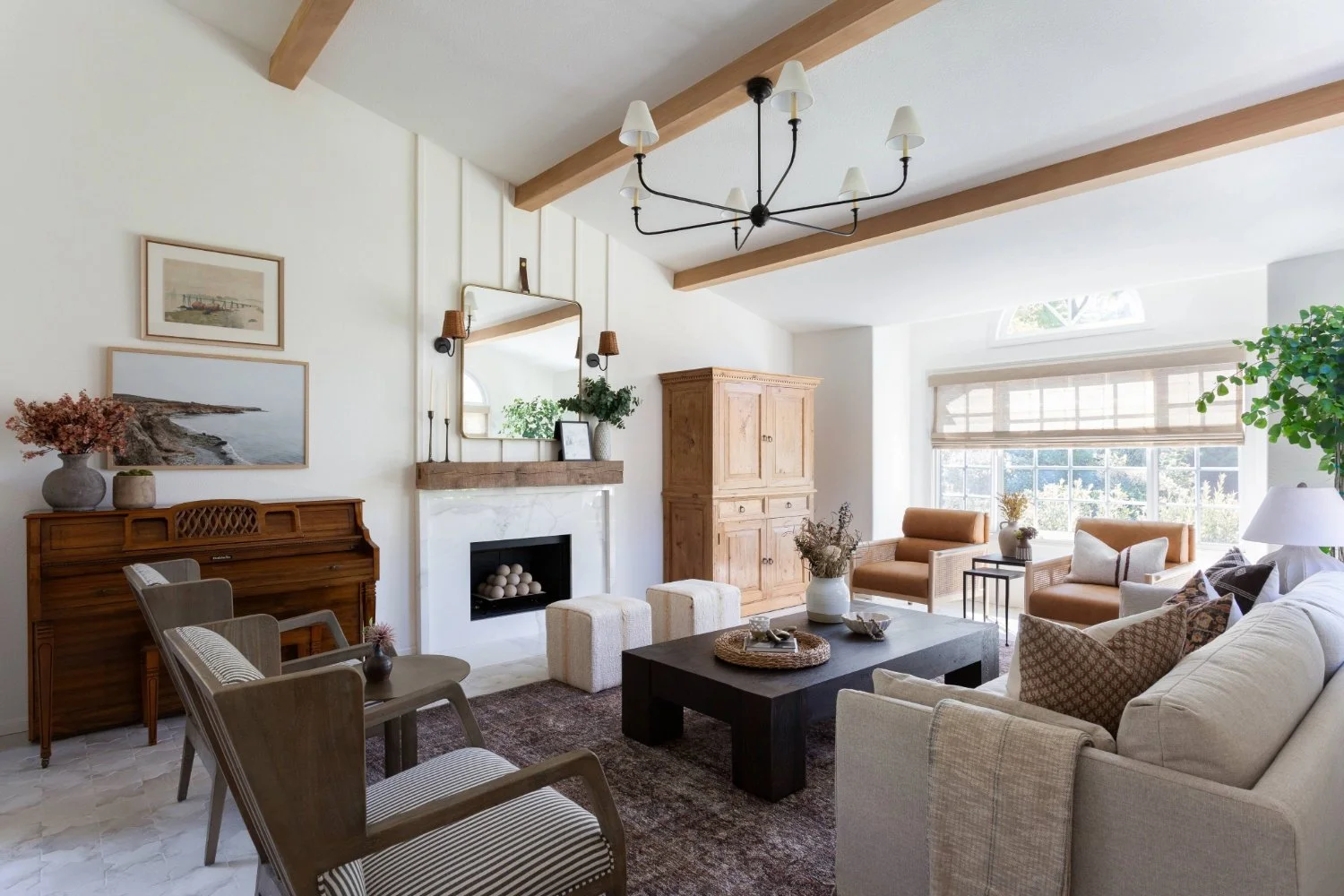 Casual yet curated modern luxury interiors with a natural, warm, textured aesthetic.