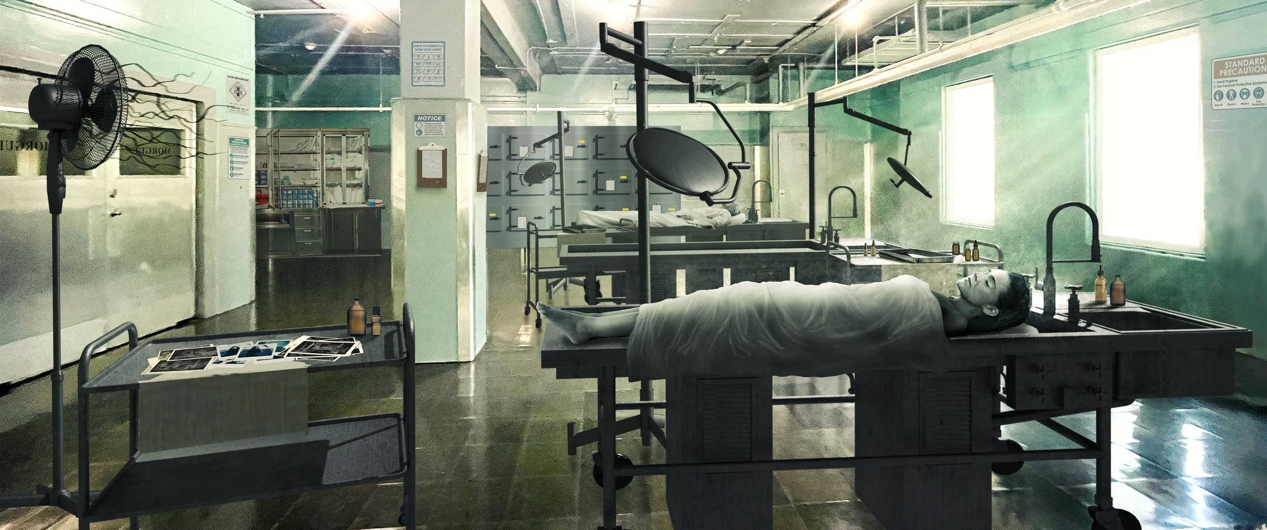  Morgue Set/ older hospital - illustration 