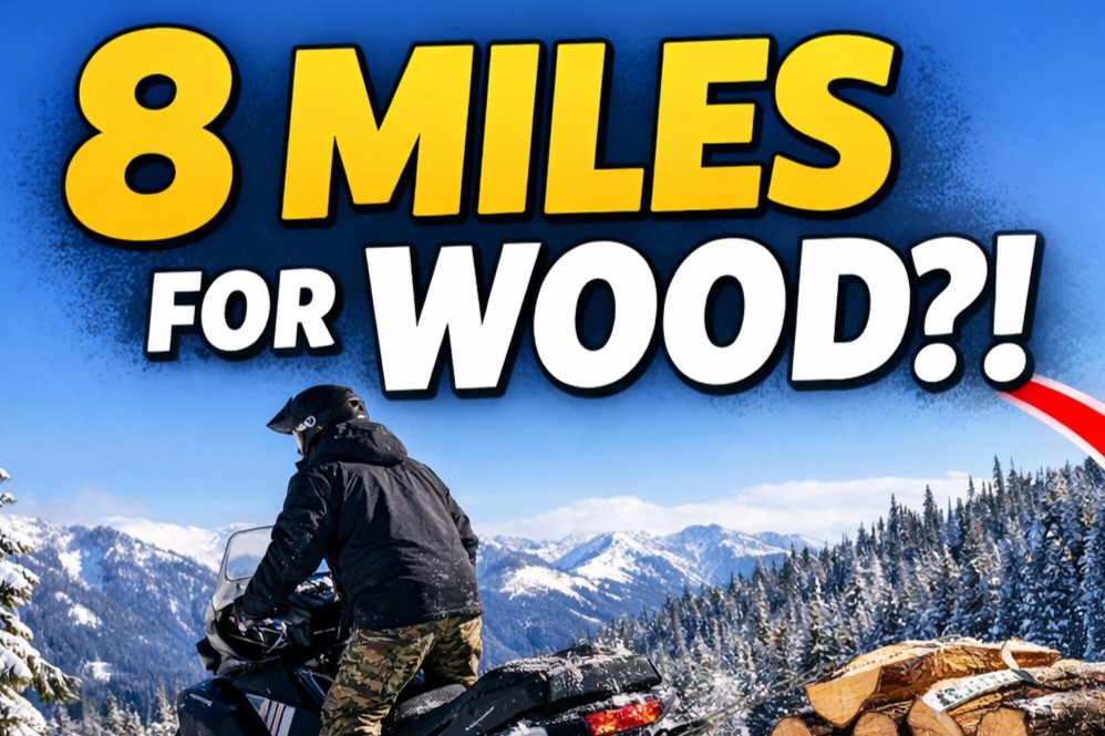 We Ride 8 Miles Down the Mountain for Firewood (Off Grid Winter Life)