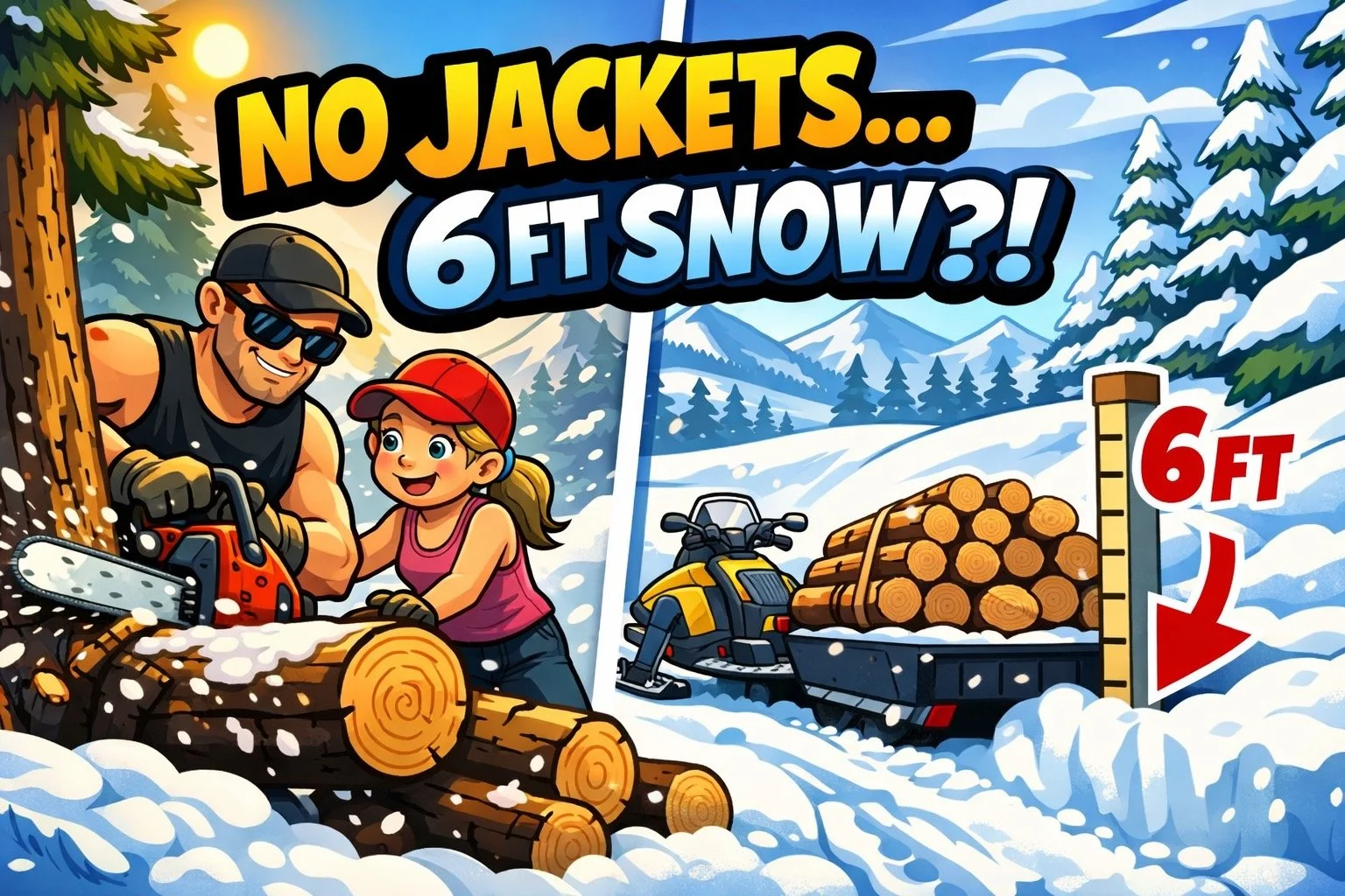 đ˛ Spring Firewood at Elev 8150: No Jackets, Still 6 Feet of Snow