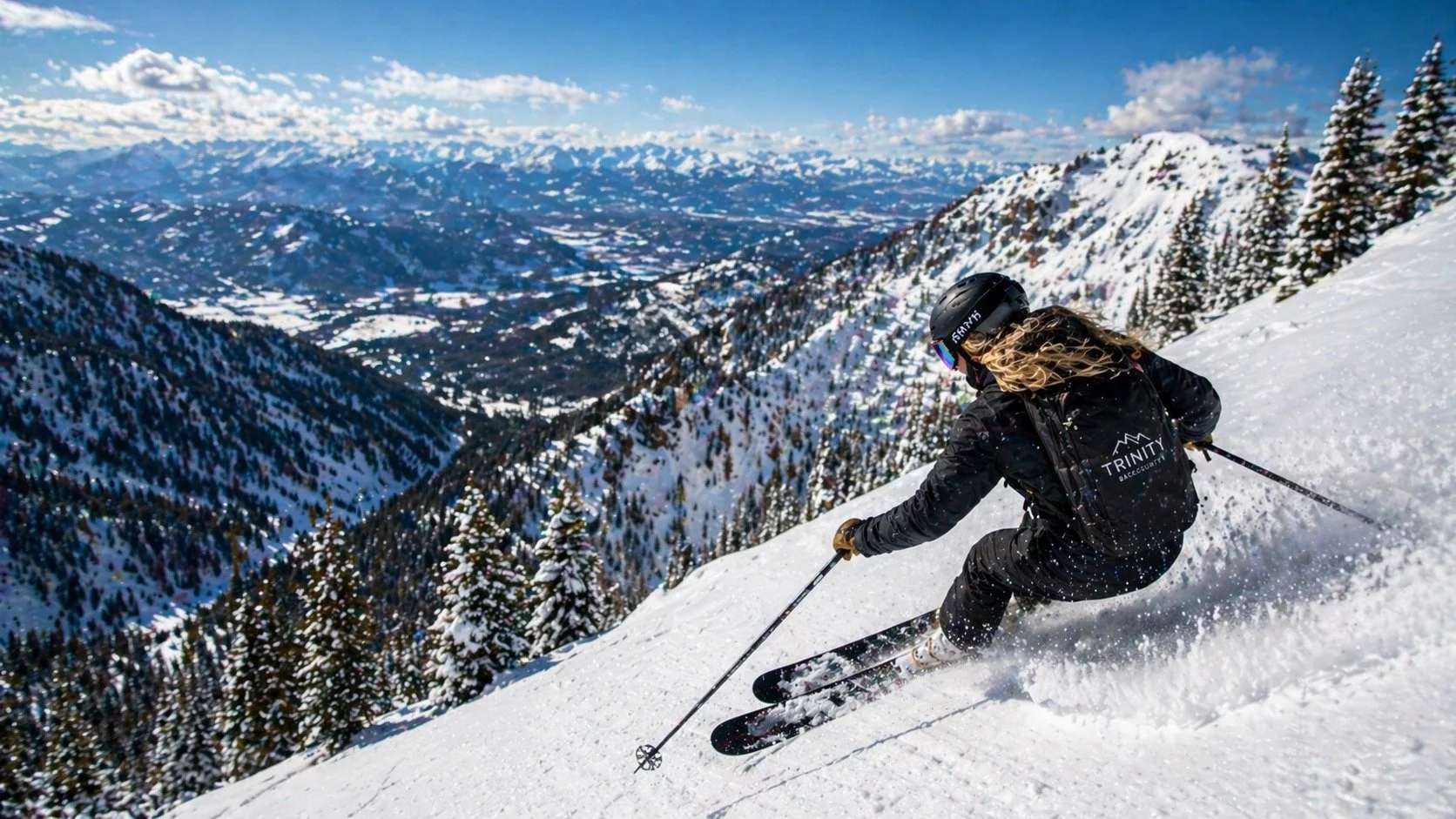 Backcountry skiing and snowmobile access at Elev8150, 8150 feet elevation in the Flint Creek Range, Anaconda Montana