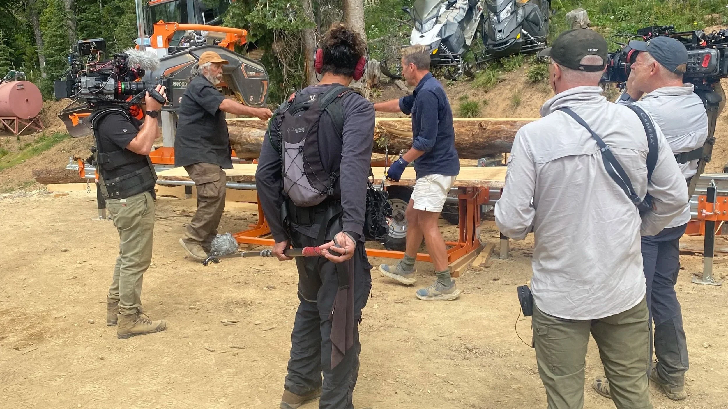 BBC film crew filming the Bellrose family for Ben Fogle: New Lives in the Wild