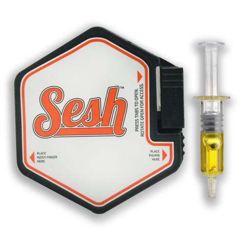 Sesh Cannabis Brand Colorado full gram distillate syringe