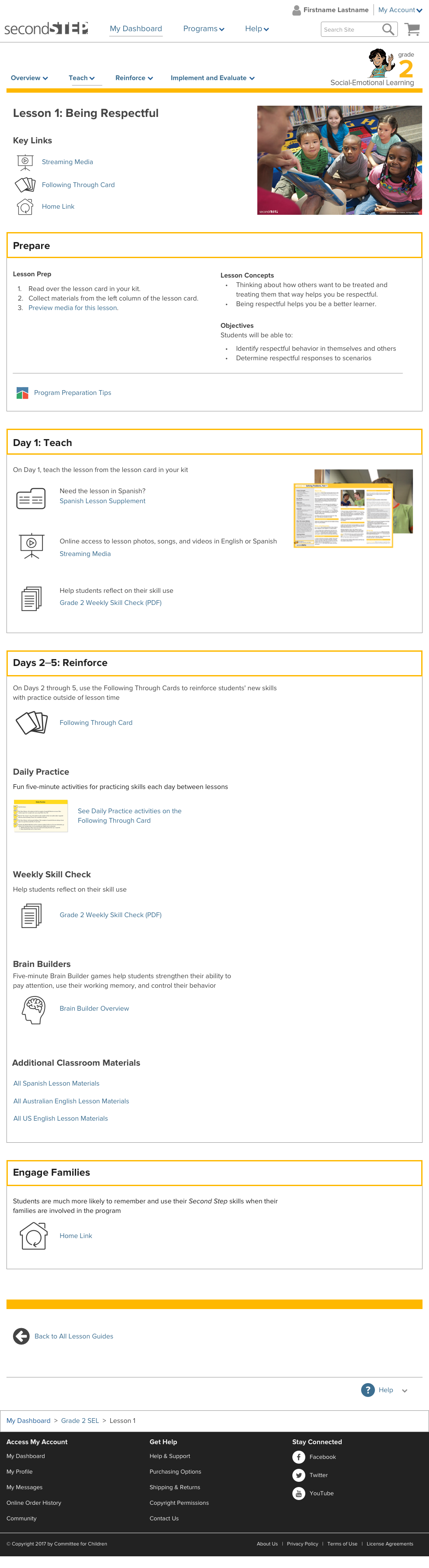 Mockup I created for the layout of the Lesson Page. This page was a big part of the UXR study of the proposed new site.