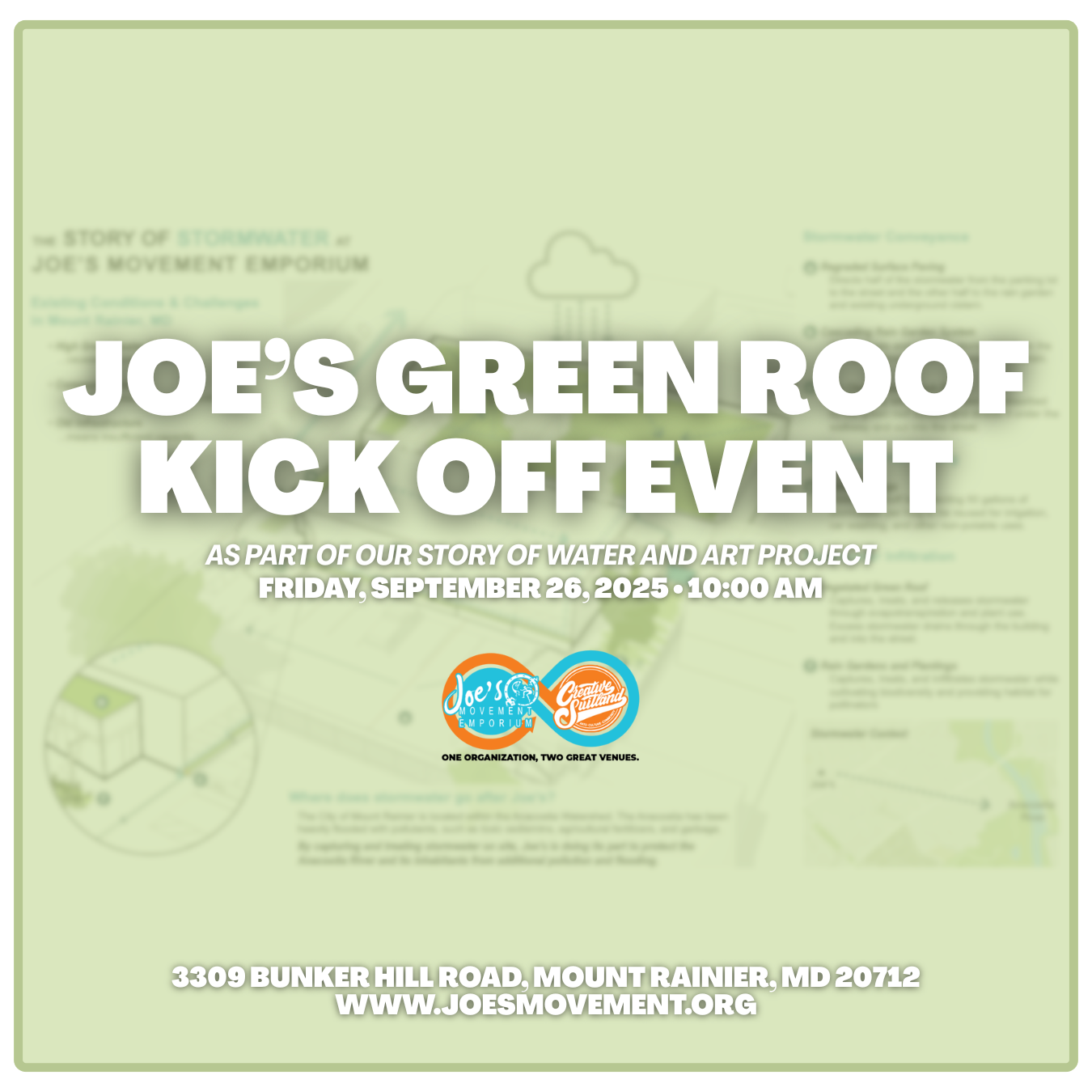 Joe’s Green Roof Kick Off Event