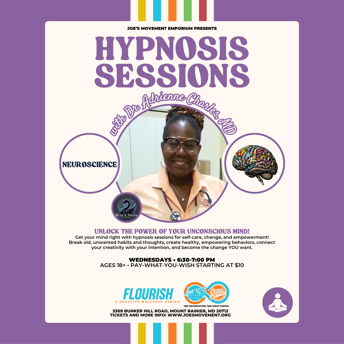 Hypnosis Sessions with Dr. Adrienne Charles, MD of Black Swan Hypnosis