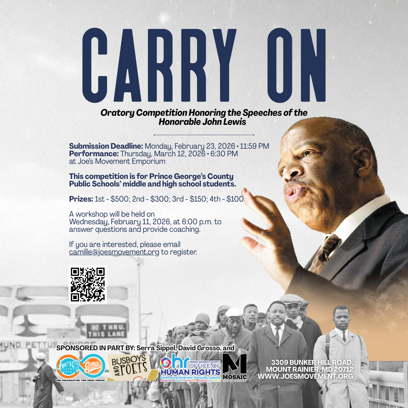 Carry On:&nbsp;Oratory Competition Honoring the Speeches of the Honorable John Lewis