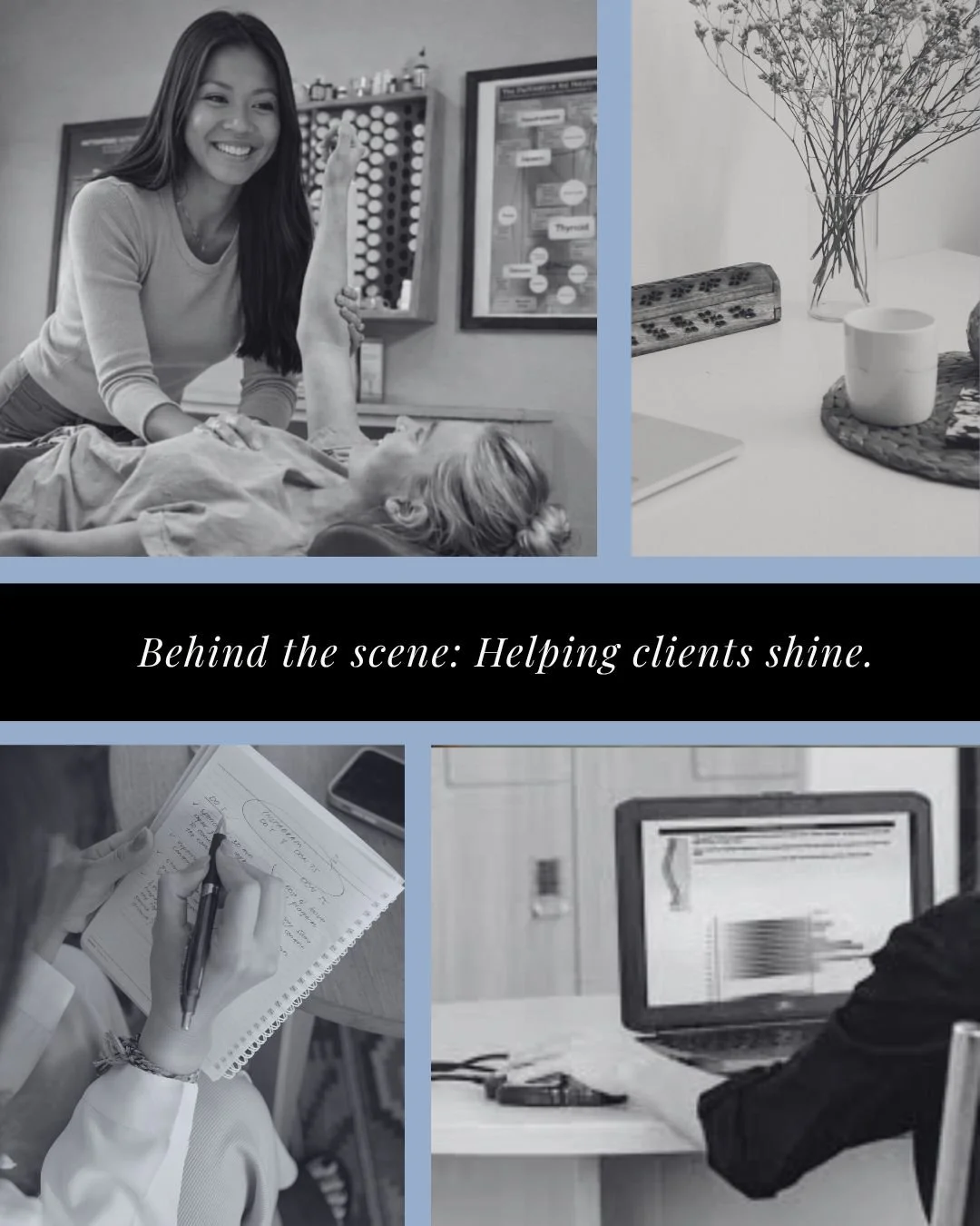 Behind the scenes at Carpe Diem Wellness: our biomarker scan is a tool we use to help you stop guessing and start getting clearer on what your body may need next.
What it IS:
A way to spot patterns and &ldquo;clues&rdquo; that can guide your next ste