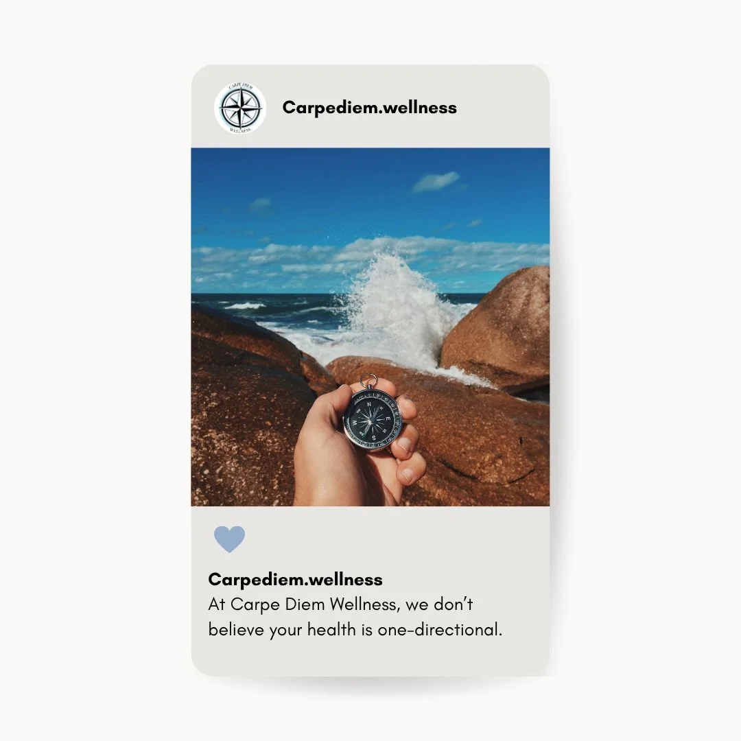 At Carpe Diem Wellness, we don&rsquo;t believe your health is one-directional. That&rsquo;s why we use our Body Compass approach&mdash;looking at the whole picture so you can stop spinning your wheels and start moving forward with confidence.
This Sp