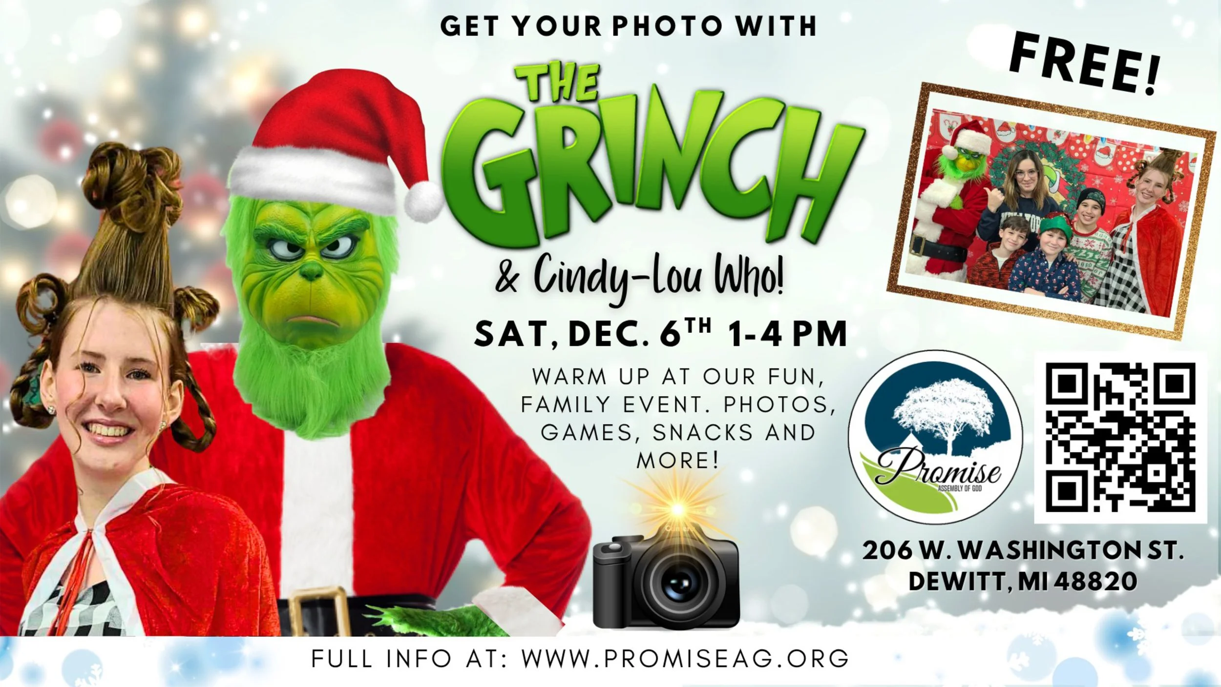 Promise Photos with the Grinch 2025 - December 6th 2025 1-4pm