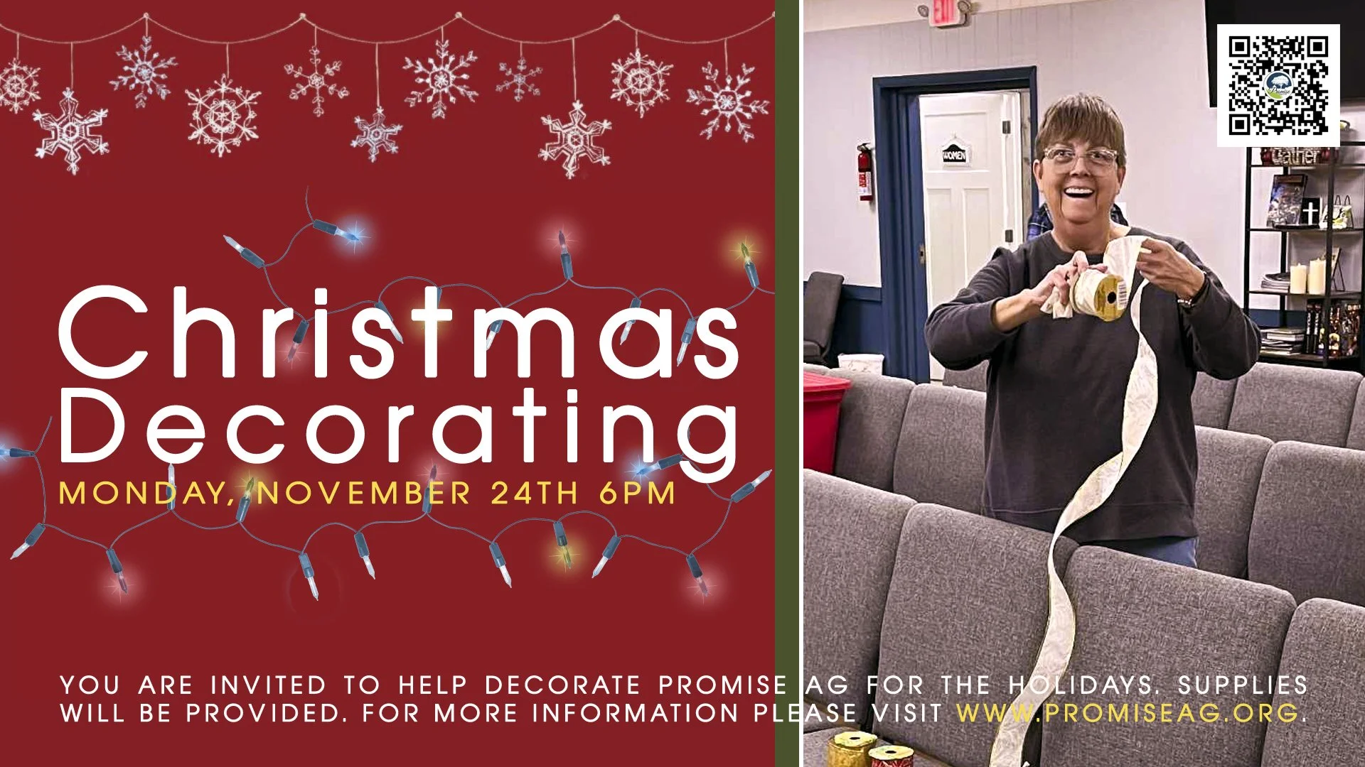 Promise Christmas Decoration 2025 (working event) - Monday, November 24th 2025 6:30pm