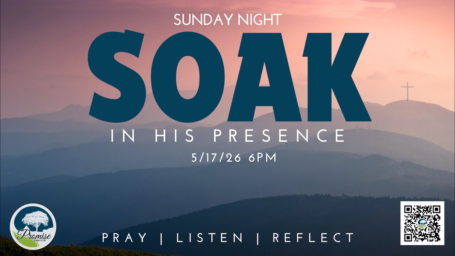 Sunday Night Soak (a night of intercessory prayer and worship) Sunday - May 17, 2026 at 6pm