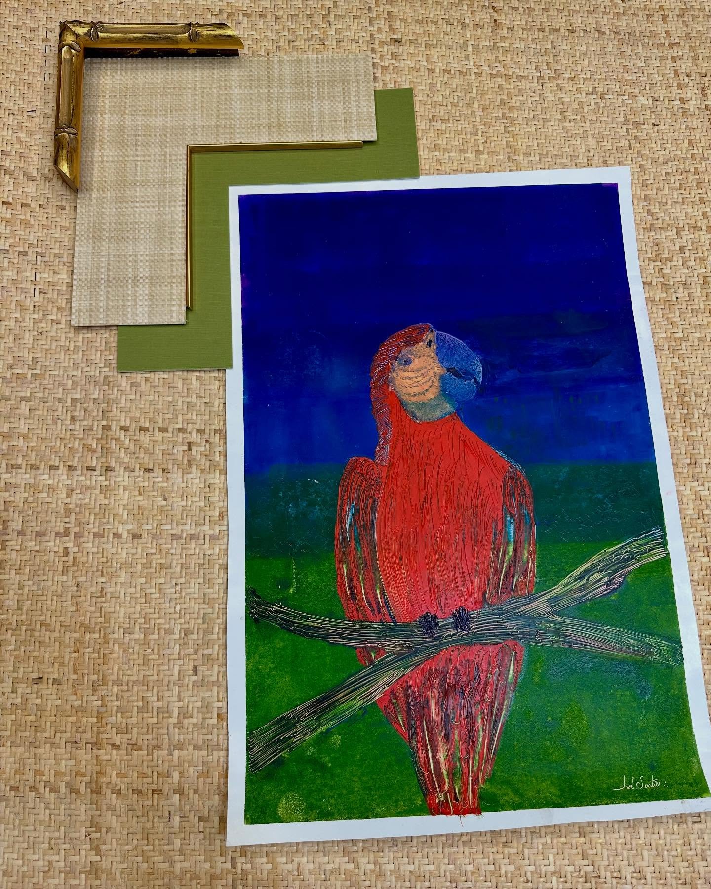 Coming Soon&hellip;
The Puerto Vallarta Parrot 🦜🖼️📐
Polly want a cracker?

#TexasDesigner #DallasDesigner #DallasInterior #InteriorDesign #CustomFraming #DallasUpholstery #Framing #AmberPerleyDesign #DallasDesign #TropicalDecor #TropicalHome #Beac