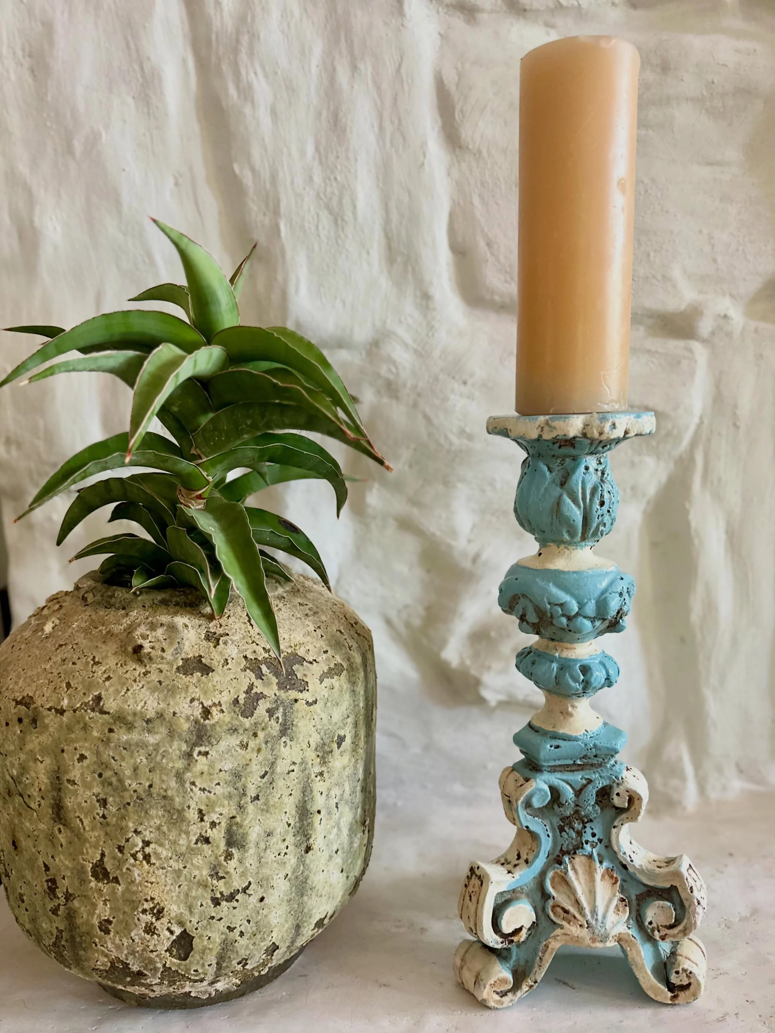 Jack be nimble, Jack be quick!, Jack probably shouldn&rsquo;t try to jump over this candlestick! 🕯️ Measuring 16.5&rdquo; tall, this unique Vintage Italianate Candlestick makes a great statement piece.

A mid-century tribute to 18th-century Italian 