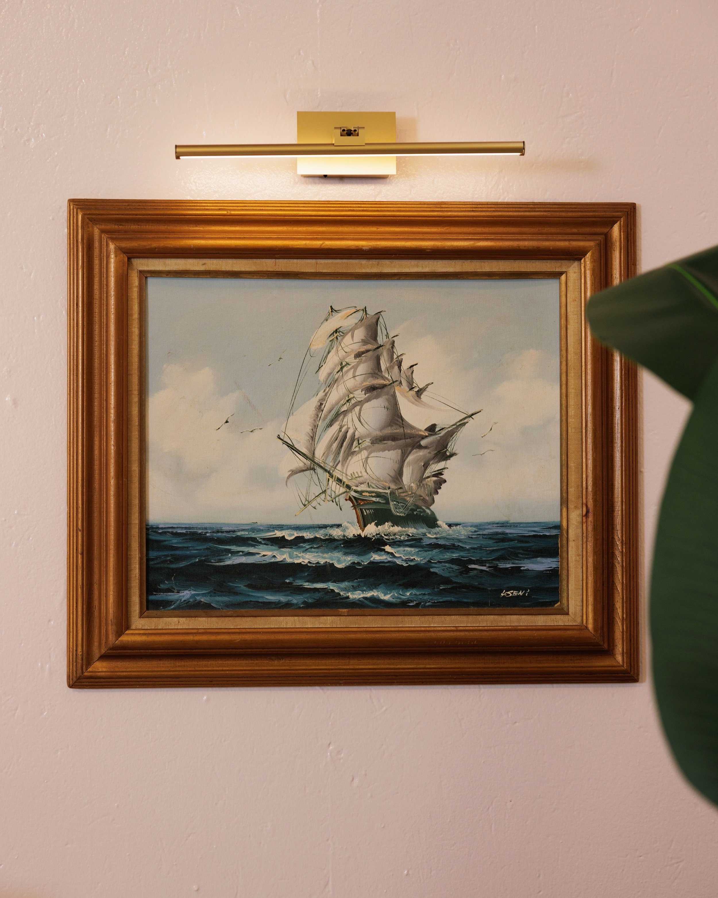 The Majestic Clipper 🏴&zwj;☠️ A Showroom Original

Signed H. Seni Oil on Canvas - A masterful vintage seascape by noted maritime artist H. Seni. This original captures the movement and light of the high seas with rich texture and a dramatic, hand-gi
