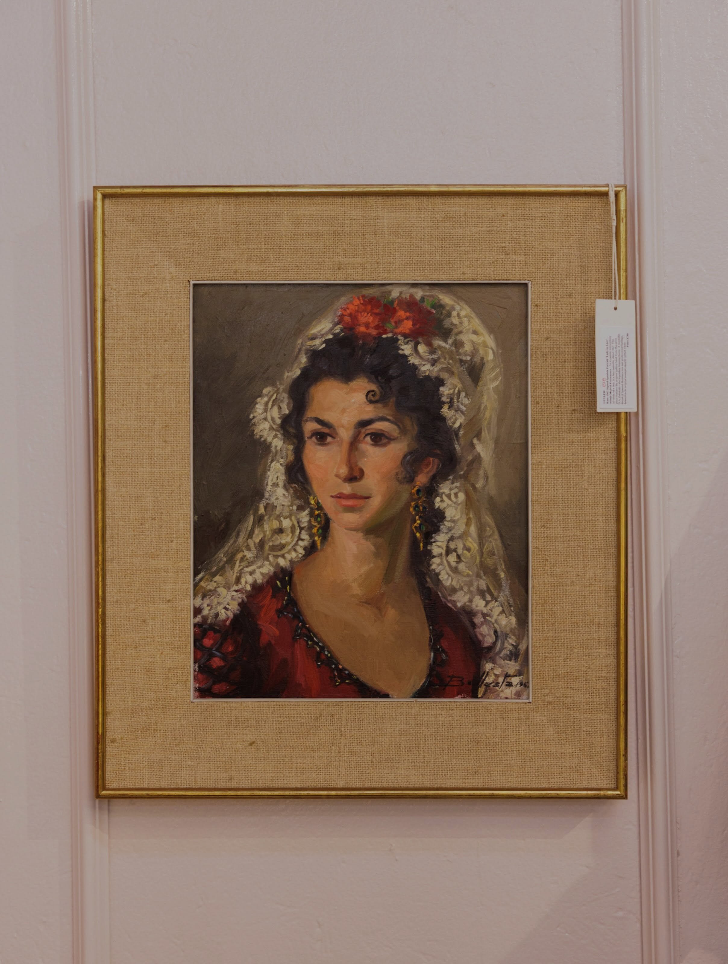She&rsquo;s been in the showroom since opening day, patiently, quietly waiting for her new owner&hellip; 💃🏻

This painting is a stunning tribute to Spanish culture and the timeless elegance of traditional style. The woman is wearing a gorgeous whit