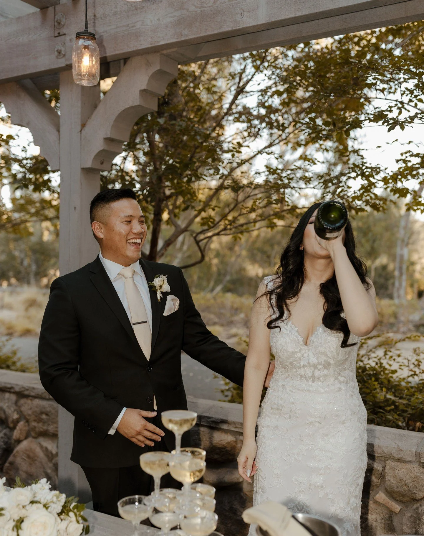 This champagne tower moment!

Coordination: @petitepoppy_productions 
Cake: @flourandbloomcakes 
DJ / Photo booth: @entourageeventssf 
Hair &amp; Makeup: @beautybyxiomara / @_hazelskye 
Florist: @shop.camino 
Photography: @gracethaography 
Rentals: @