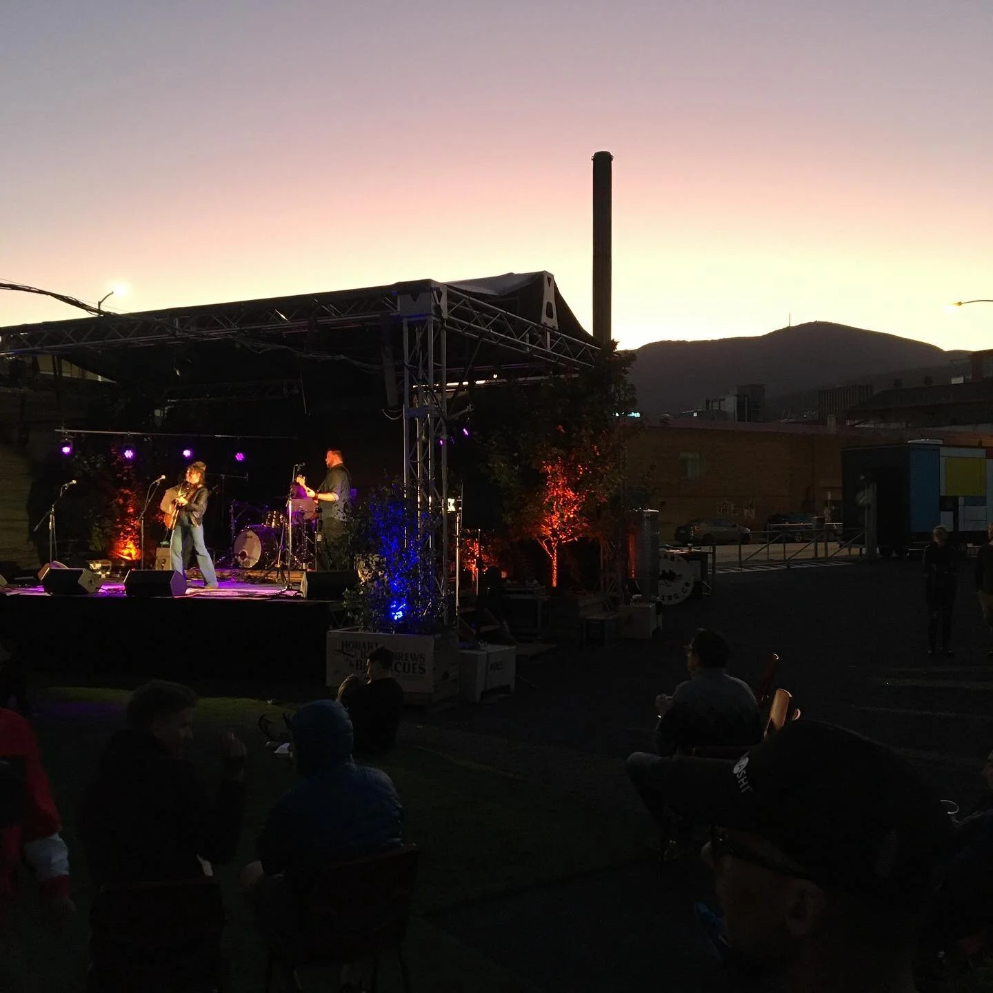 Sun down over another Blues Brews &amp; BBQs. @casseager rocking it on the main stage.