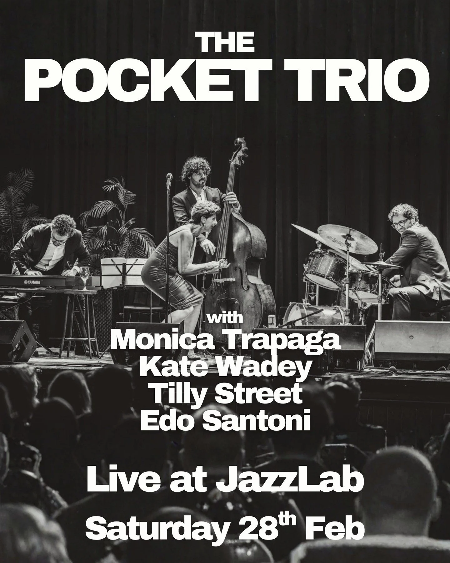 Known for their high energy feel-good jazz performances, the Pocket Trio are appearing at JazzLab Februrary 28th as part of their East Coast Tour. 
Featuring vocalists Monica Trapaga, Kate Wadey, Tilly Street and Edo Santoni, the performance celebrat