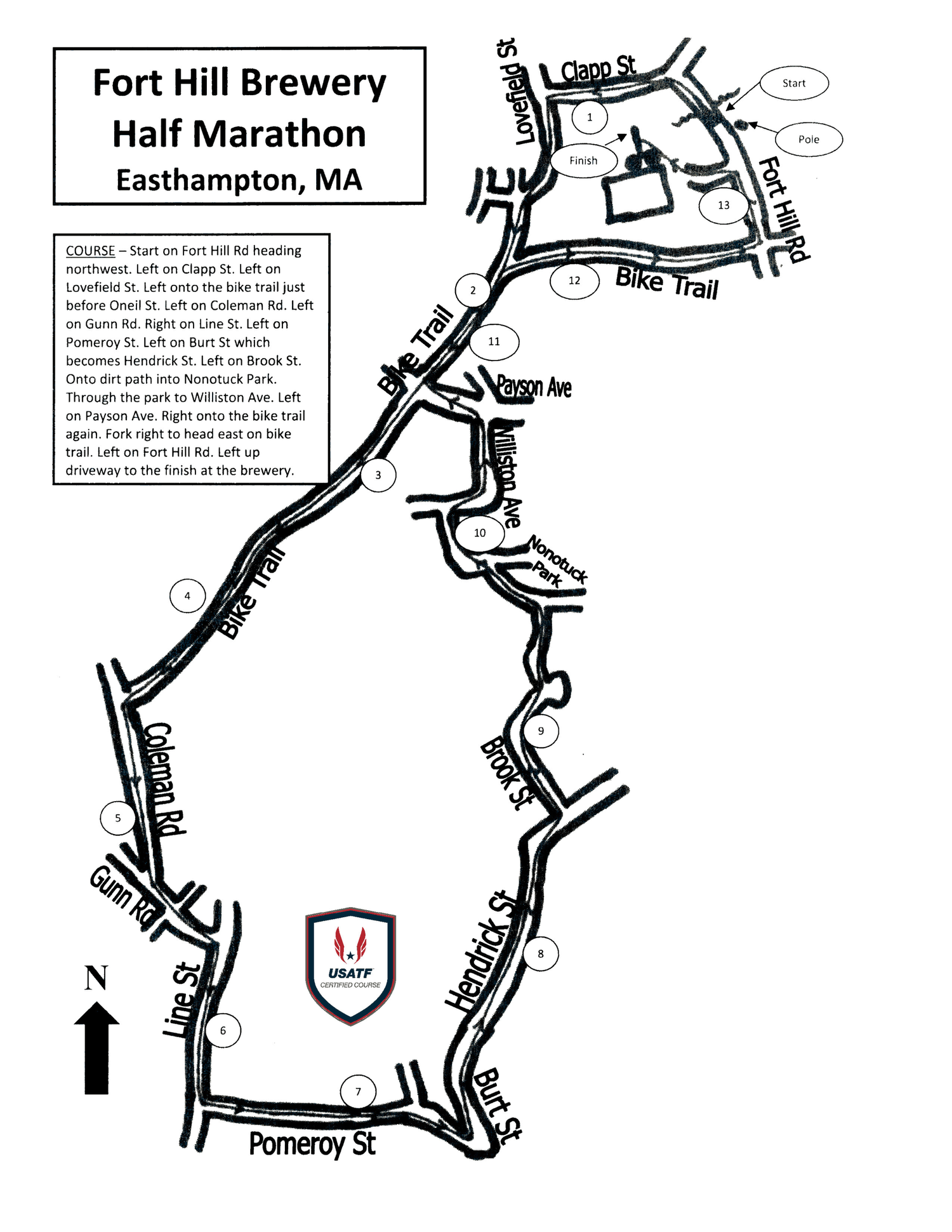 Fort Hill Brewery Half Marathon 2024 in Easthampton, MA Race Info