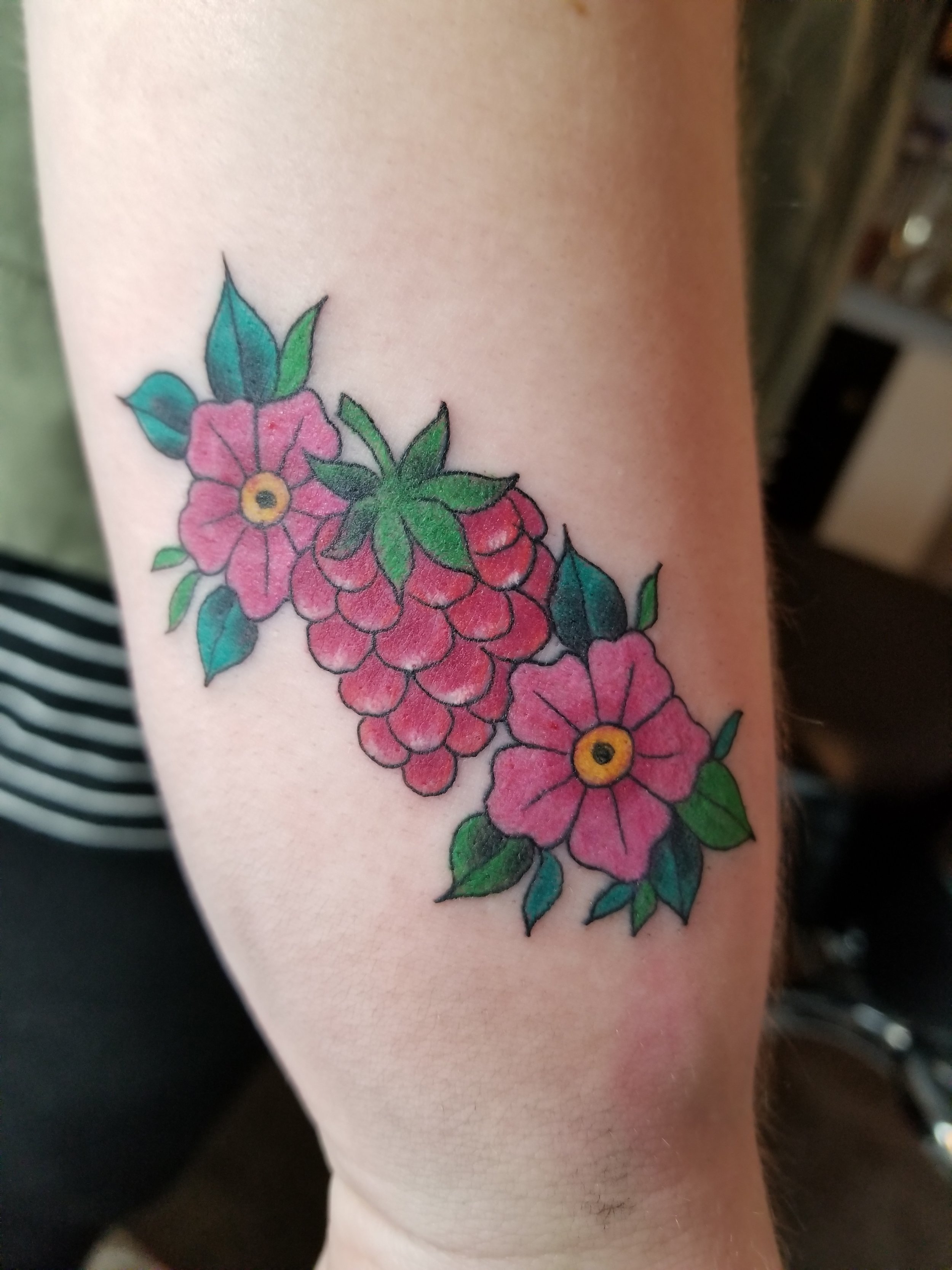Raspberry and flowers