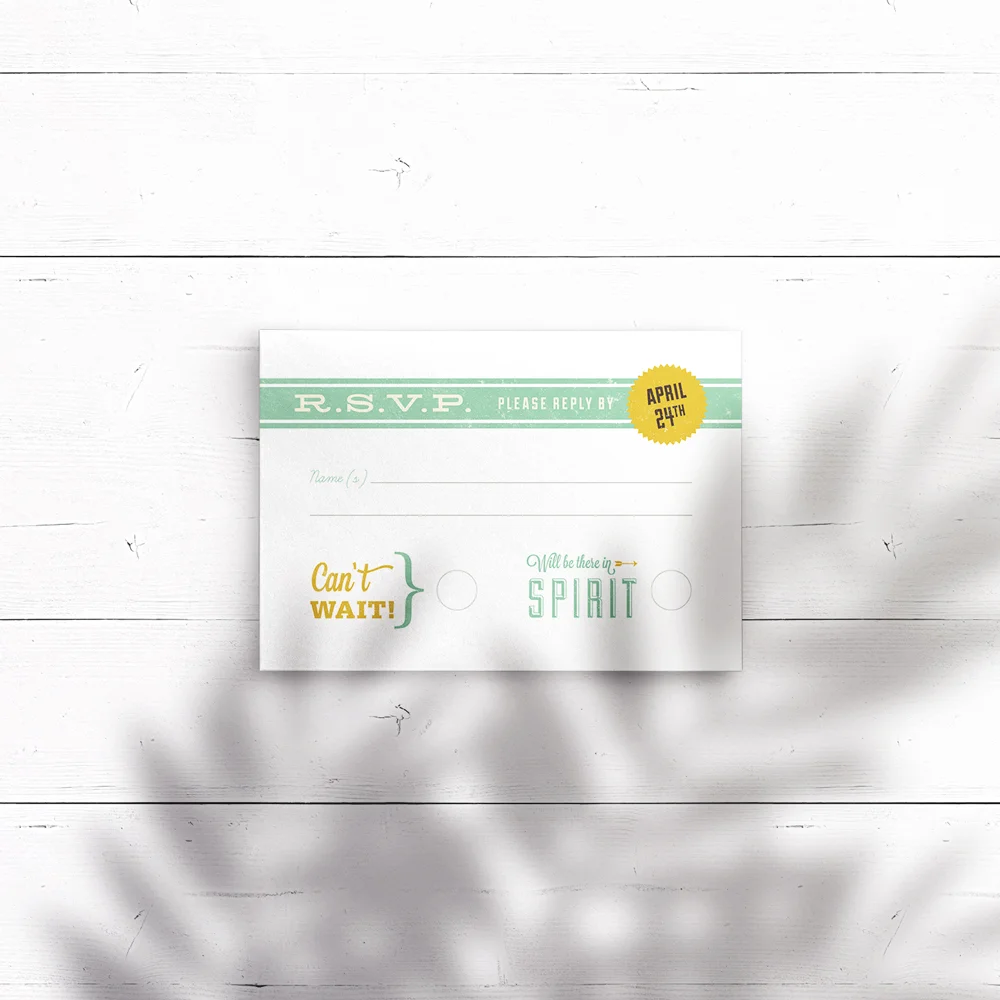 June RSVP card (size A6 148mm W x 105mm H)