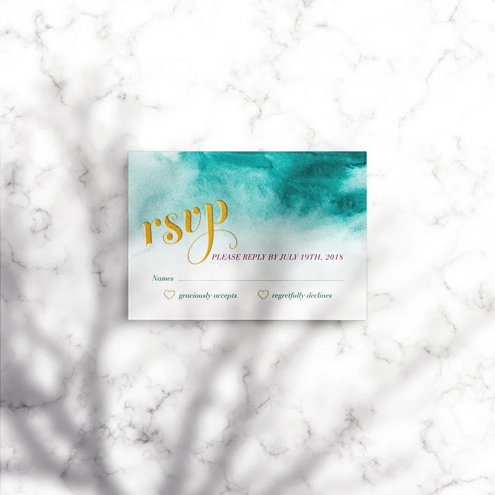 Bella RSVP card (size A6 148mm W x 105mm H )