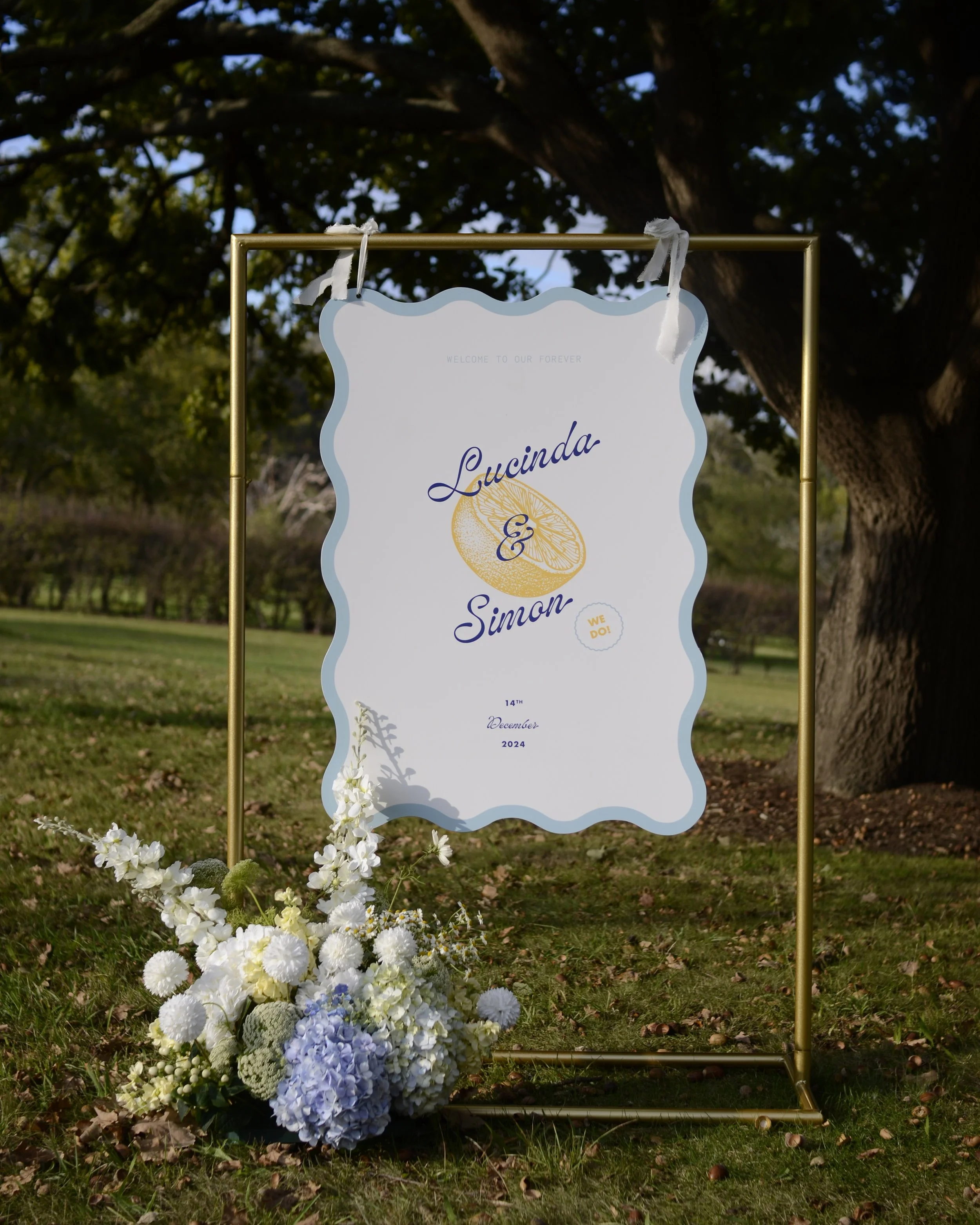 Gold Metal Signage Stand