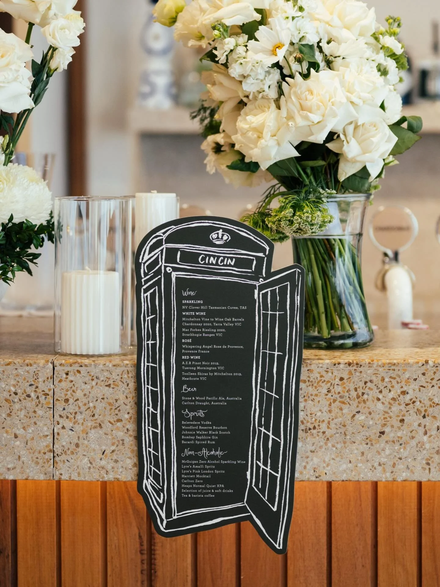 A few favourite details from Lauren &amp; Tom&rsquo;s big day 🤍

The vibe was modern with a playful twist, using a soft palette of white, cream and verdant hues. Their wedding menu and signage were based on the semi-custom Louisa Suite, with custom 