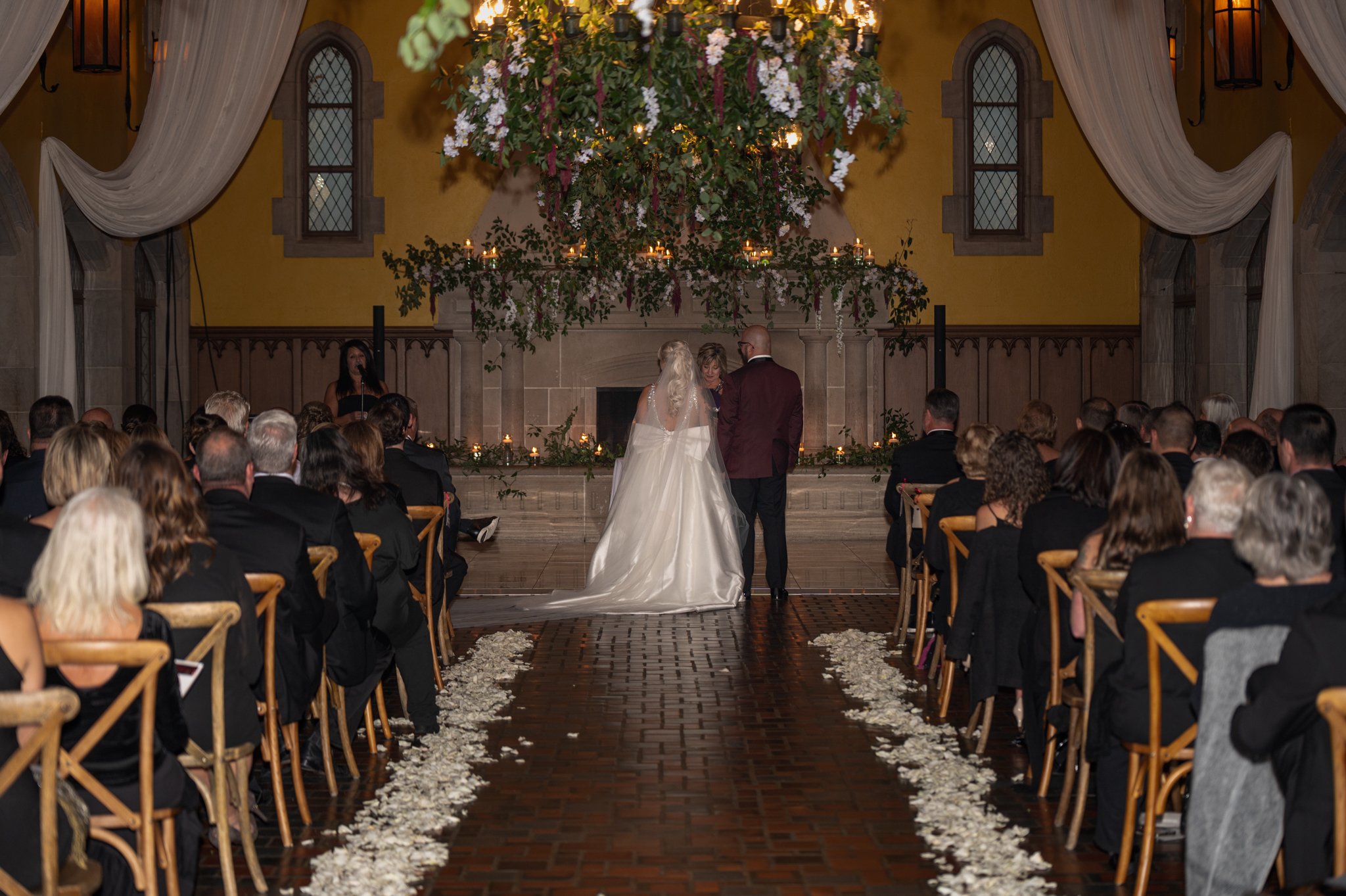 Bride and groom at the alter