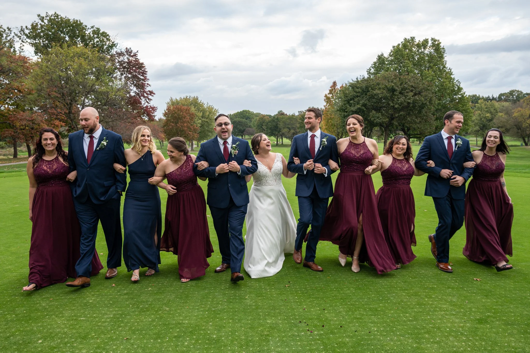 Bridal Wedding party having fun