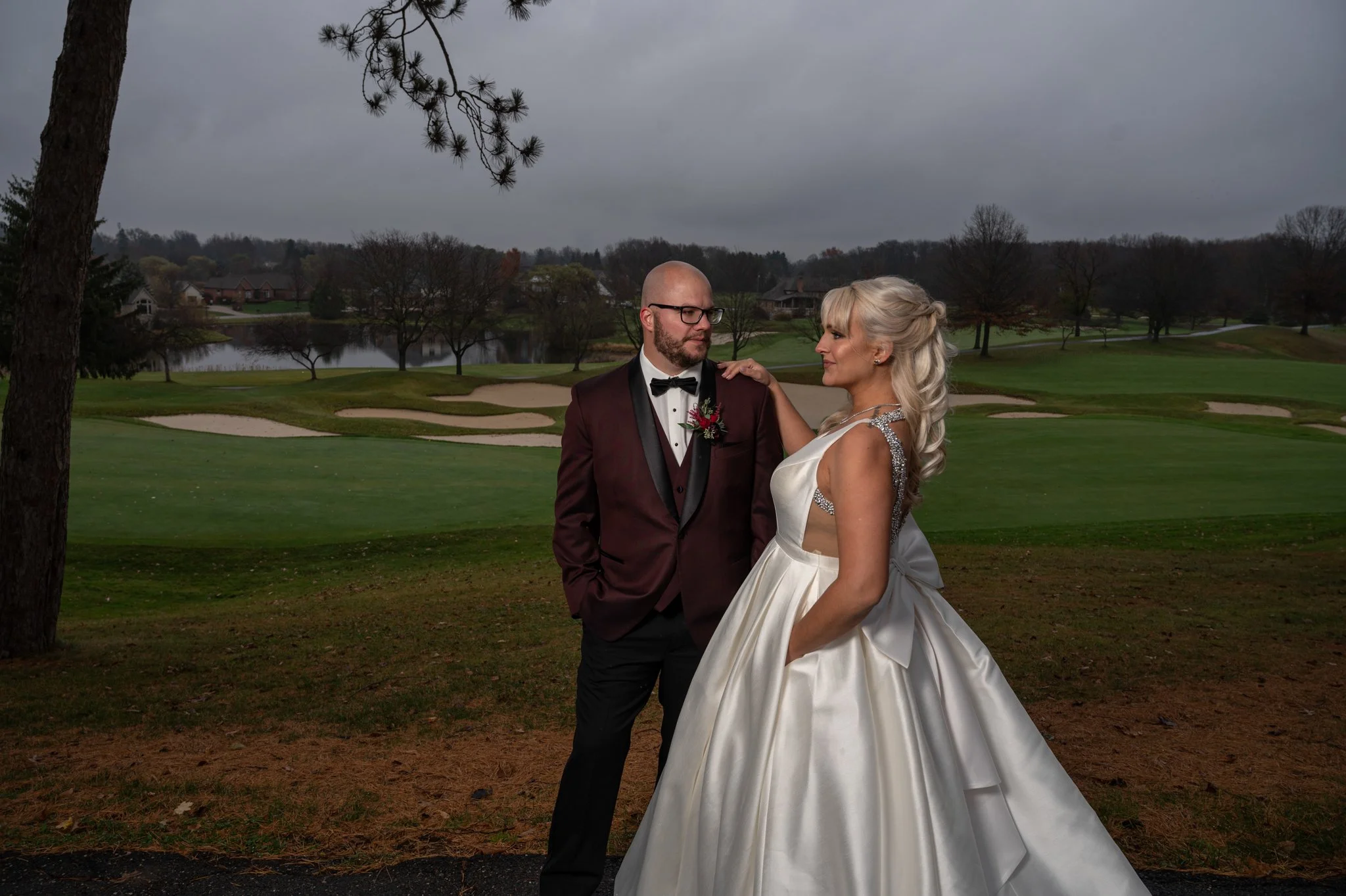 Bride and groom formal portraits