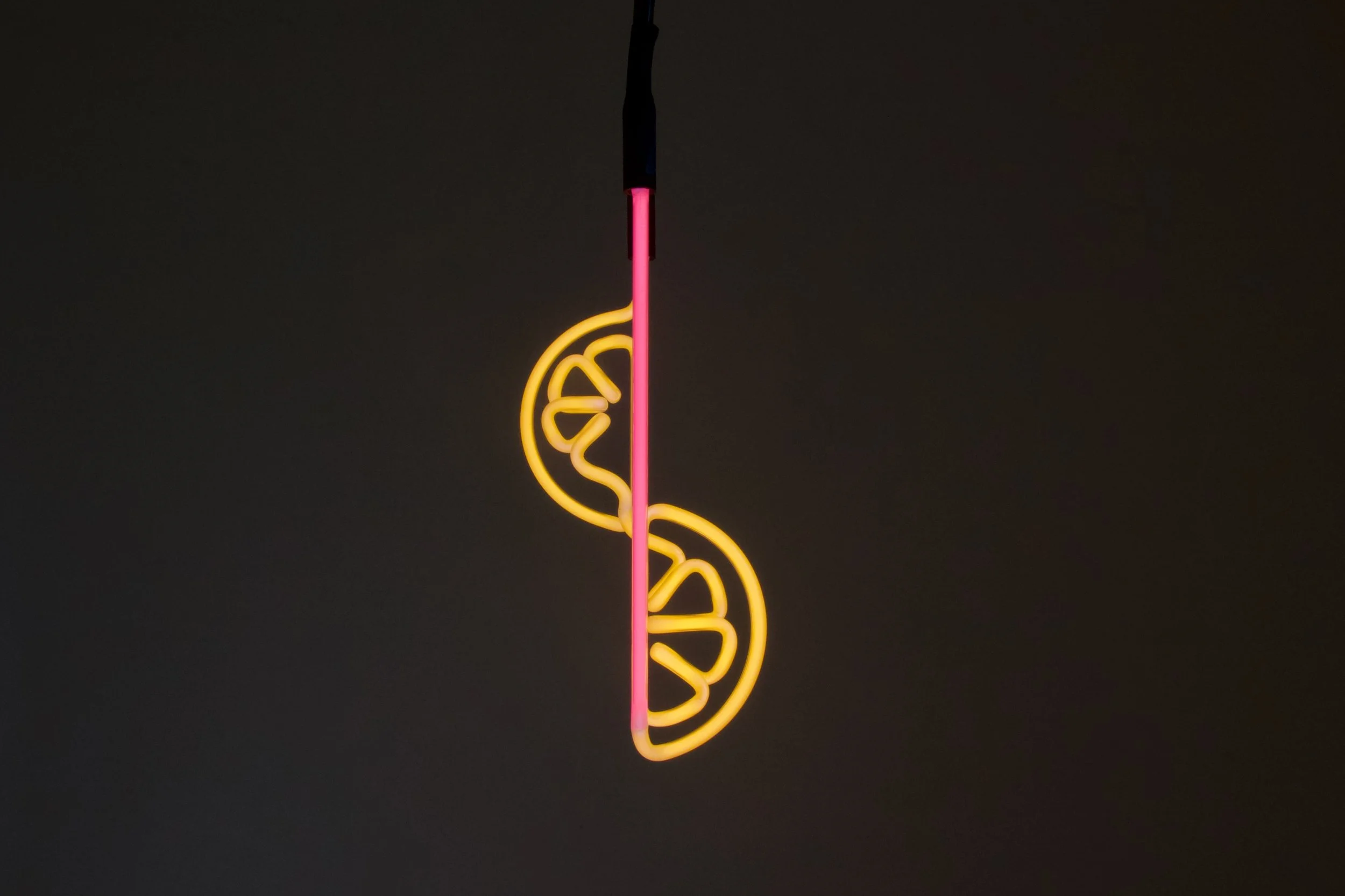  Lemon Lamp   Coral Rose and Candlelight glass  15” x 7”  2023   