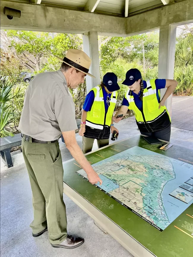 GAIA team meeting park ranger at Everglades National Park
