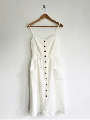 Button Front Tank Dress - Portofino Linen (100 pieces)  All Sorts Creative