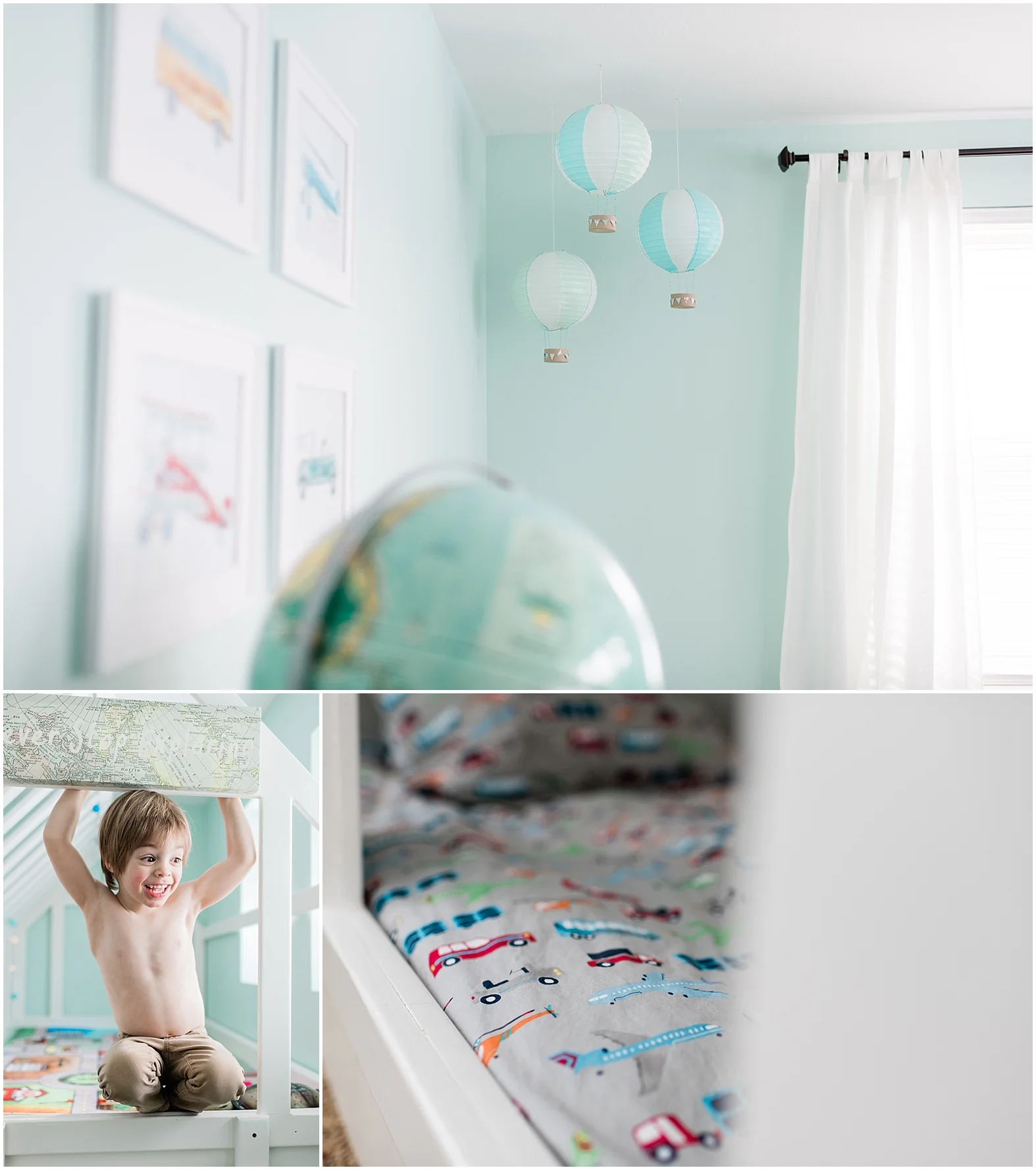 toddler bedroom, travel theme toddler room, car room, airplane room, hot air balloon, kid bedroom, kids reading corner, kids reading nook, Child’s bedroom, kids bedroom, toddler boy room