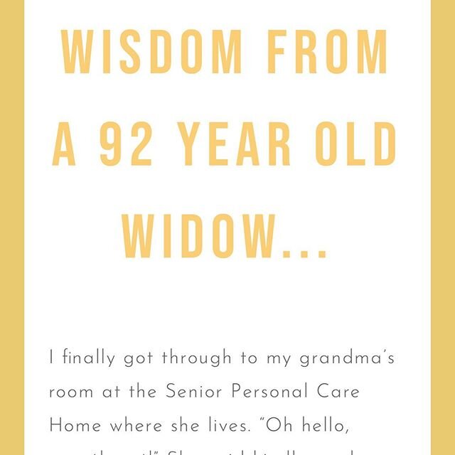 A new blog post is up - Link in profile. I got to talk to my 92 year old grandma in Canada... and she said something that CHANGED ME and my perspective during this time... ❤️ Read it and enjoy your time in the sun today, friends! (I posted this on FB