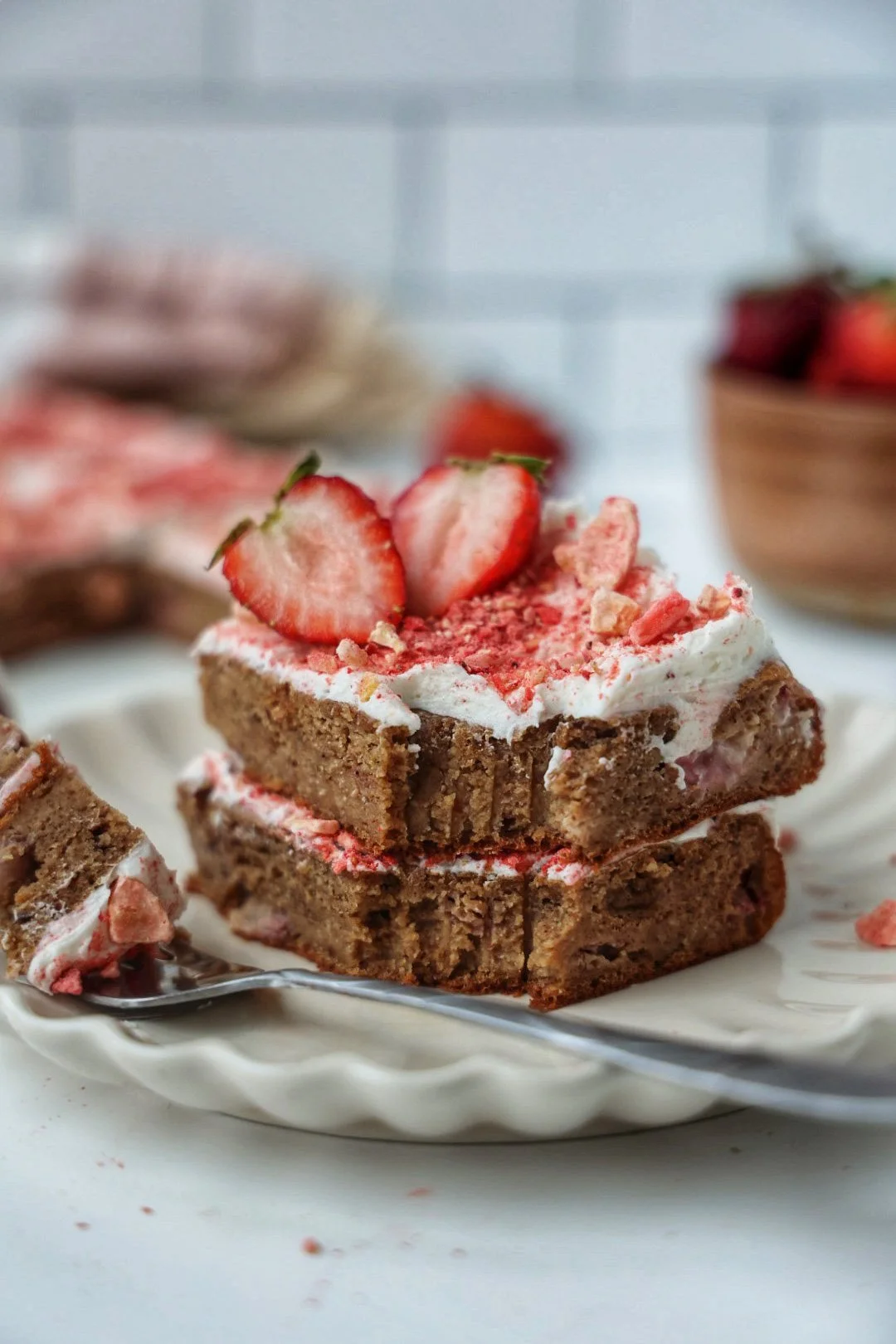 Strawberry Crunch Banana Bread Bars