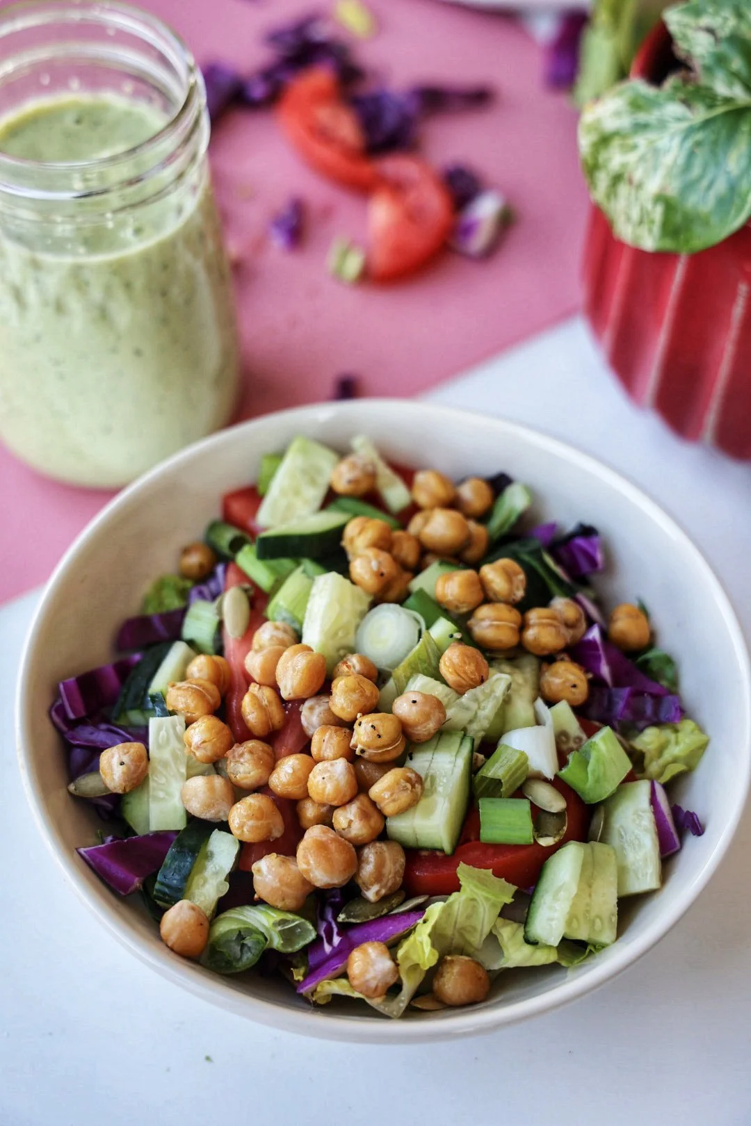 Creamy Basil Tahini Ranch Dressing